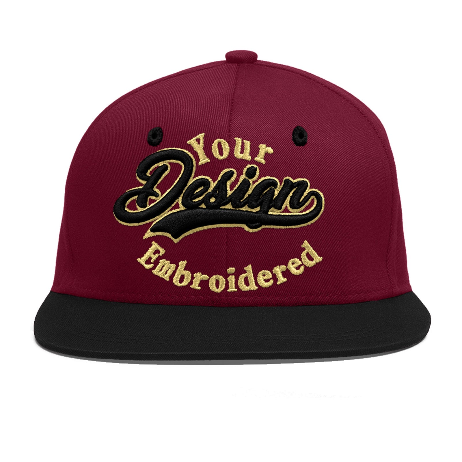 Custom Navy Orange 3D Puff Embroidery Flat Embroidery Casual Sport Baseball Cap