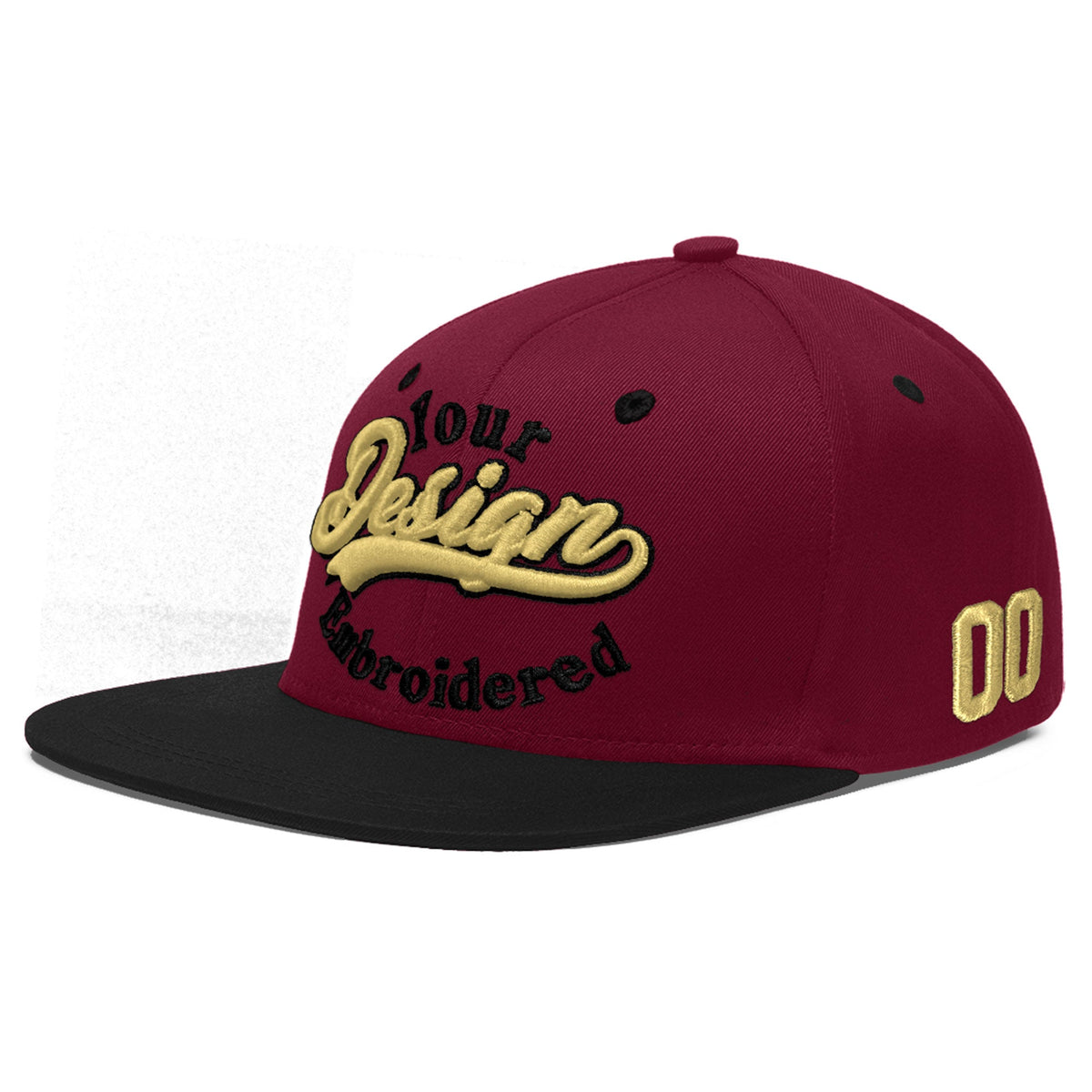 Custom Navy Orange 3D Puff Embroidery Flat Embroidery Casual Sport Baseball Cap