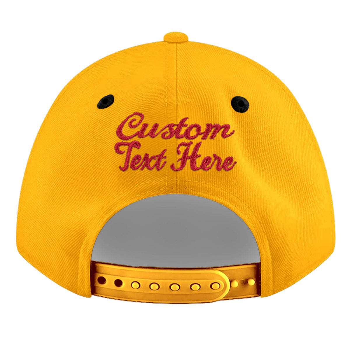 Custom Gold Black 103D Puff Embroidery Flat Embroidery Casual Sport Baseball Cap