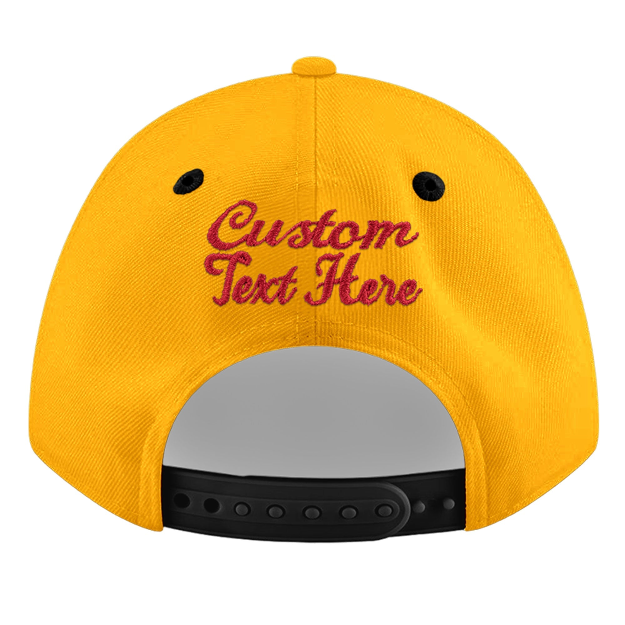 Custom Gold Black 103D Puff Embroidery Flat Embroidery Casual Sport Baseball Cap