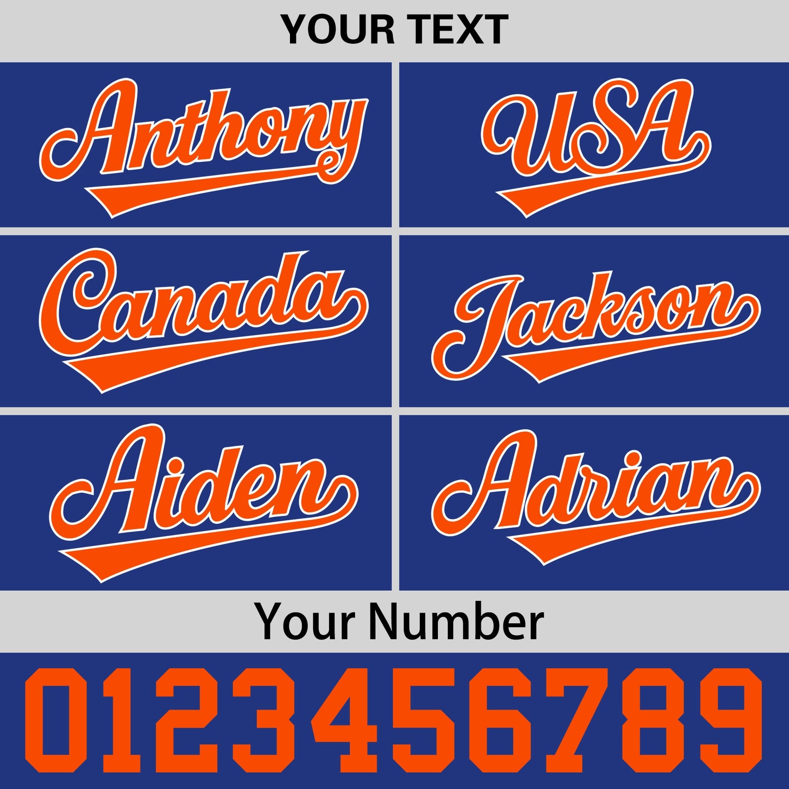 Custom Royal Blue Orange 3D Puff Embroidery Flat Embroidery Casual Sport Baseball Cap