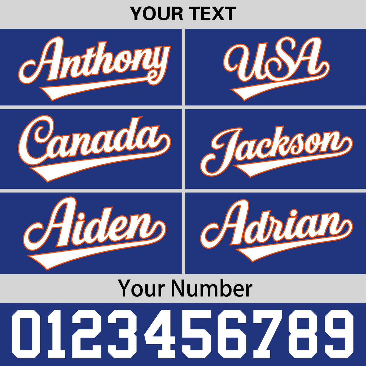 Custom Royal Blue Orange 3D Puff Embroidery Flat Embroidery Casual Sport Baseball Cap