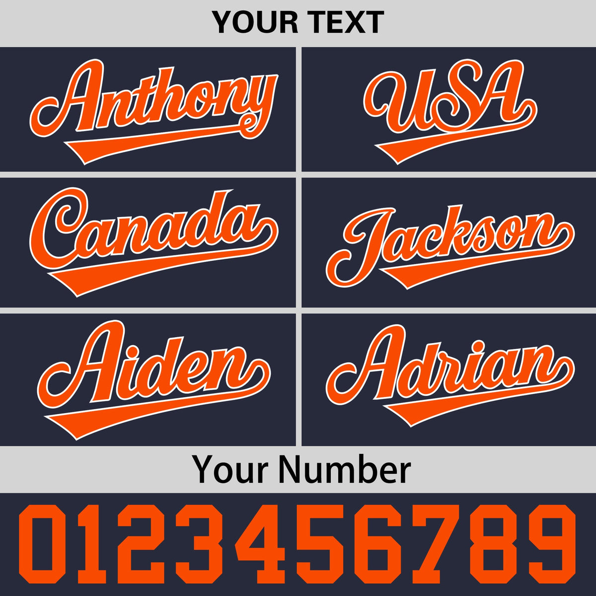 Custom Navy Orange 3D Puff Embroidery Flat Embroidery Casual Sport Baseball Cap