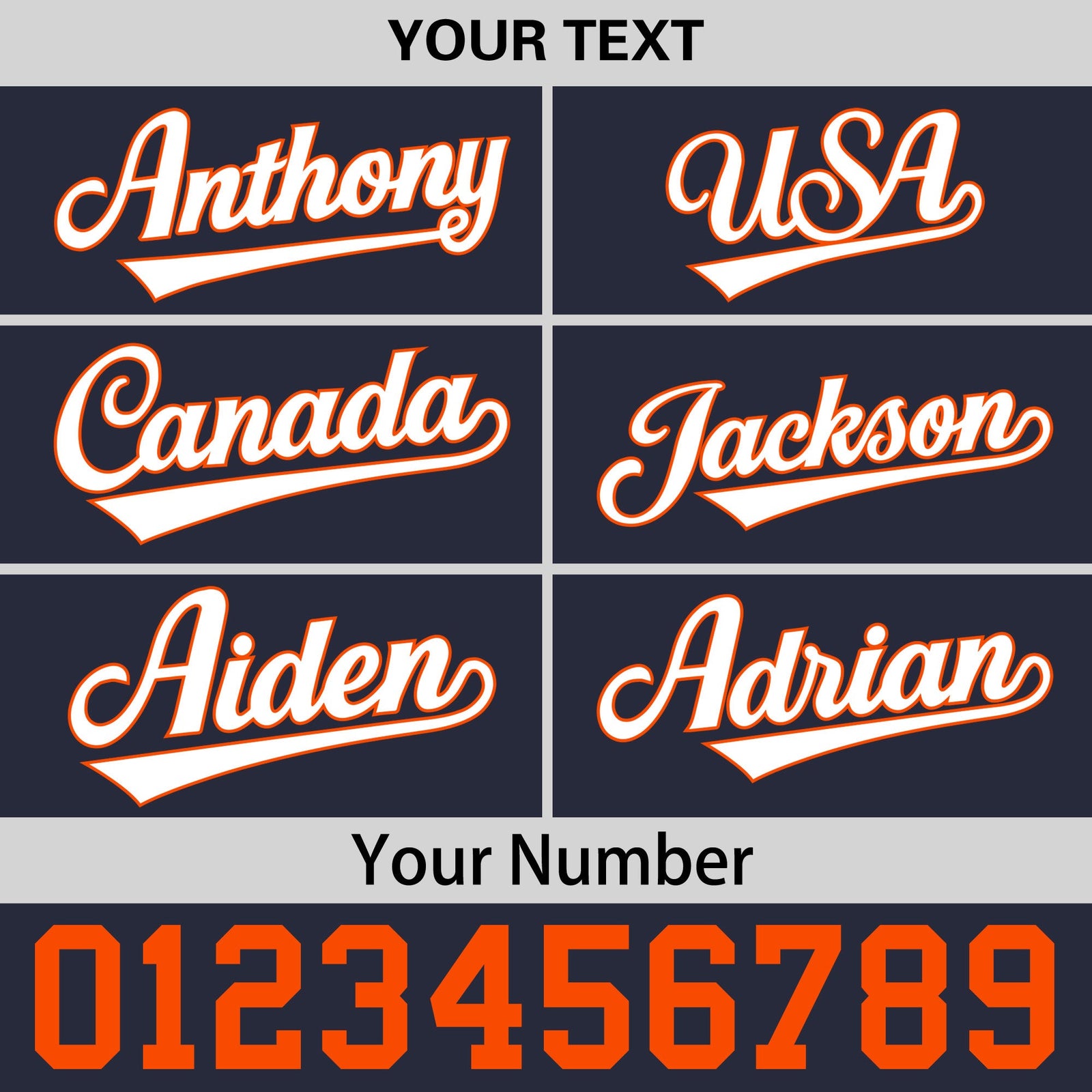 Custom Navy Orange 3D Puff Embroidery Flat Embroidery Casual Sport Baseball Cap