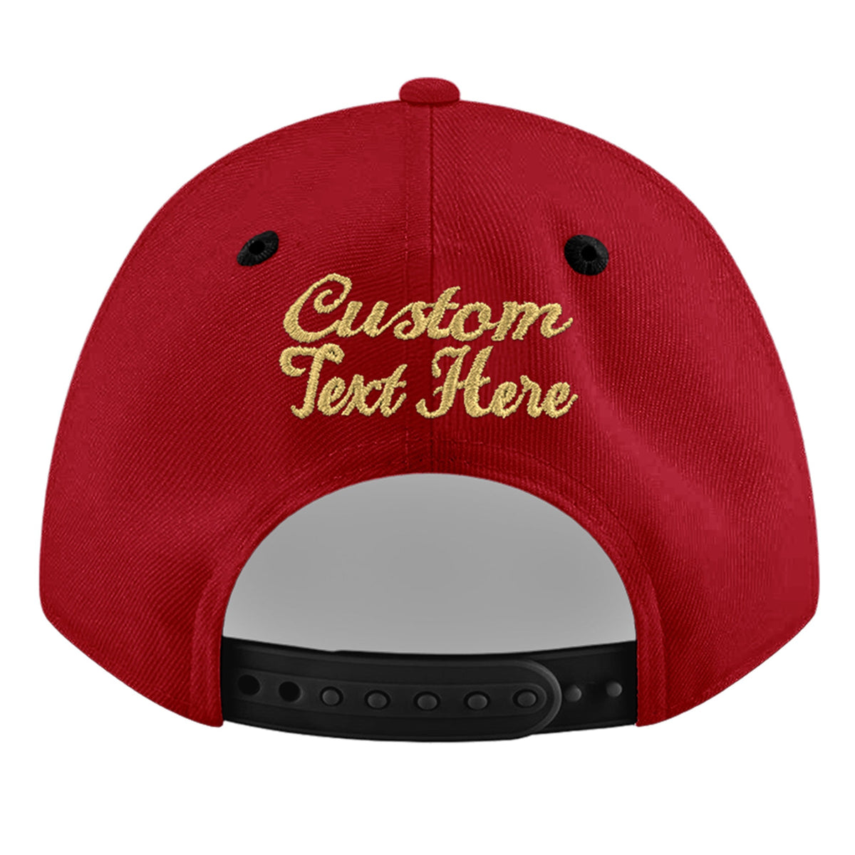 Custom Red Black 3D Puff Embroidery Flat Embroidery Casual Sport Baseball Cap