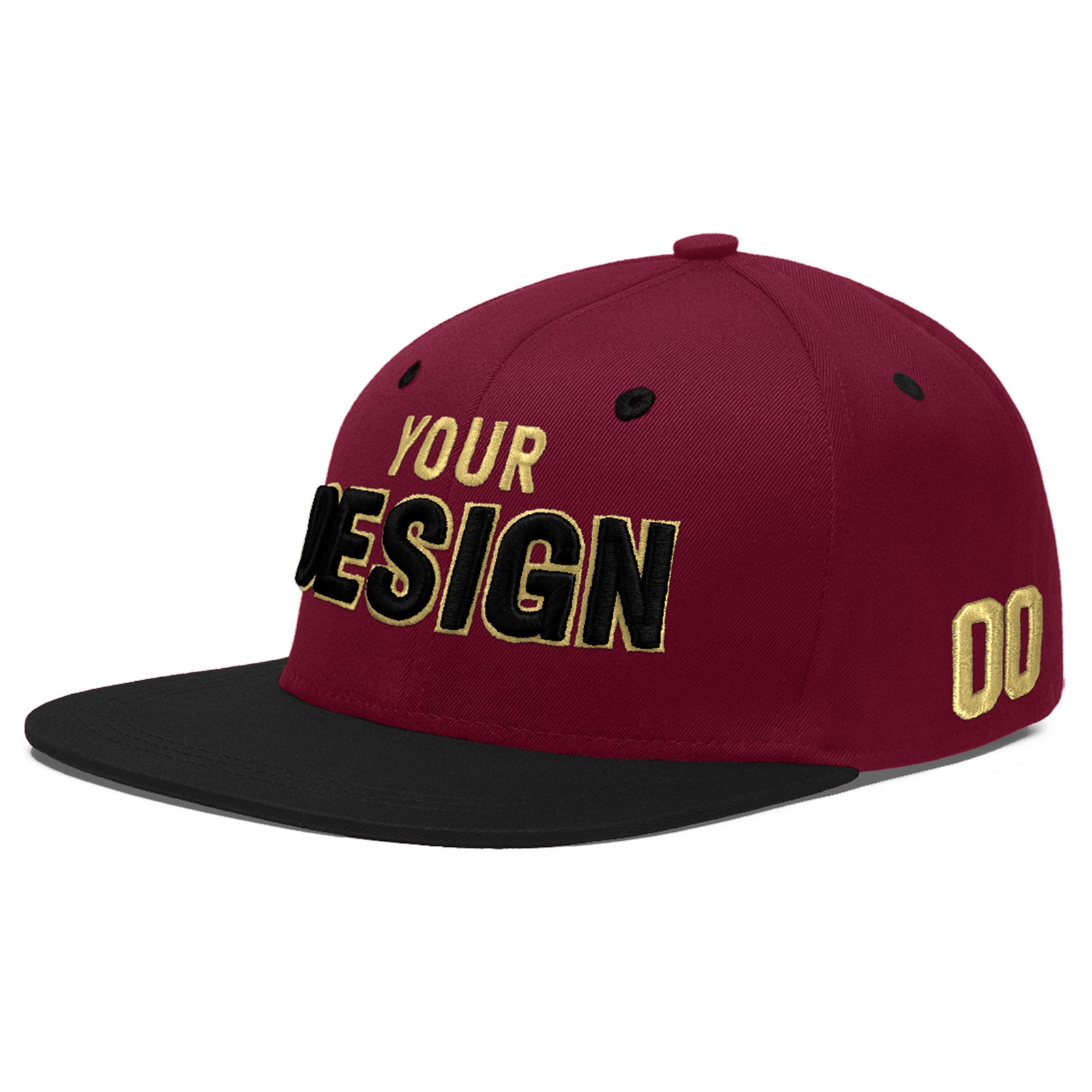Custom Navy Orange 3D Puff Embroidery Flat Embroidery Casual Sport Baseball Cap