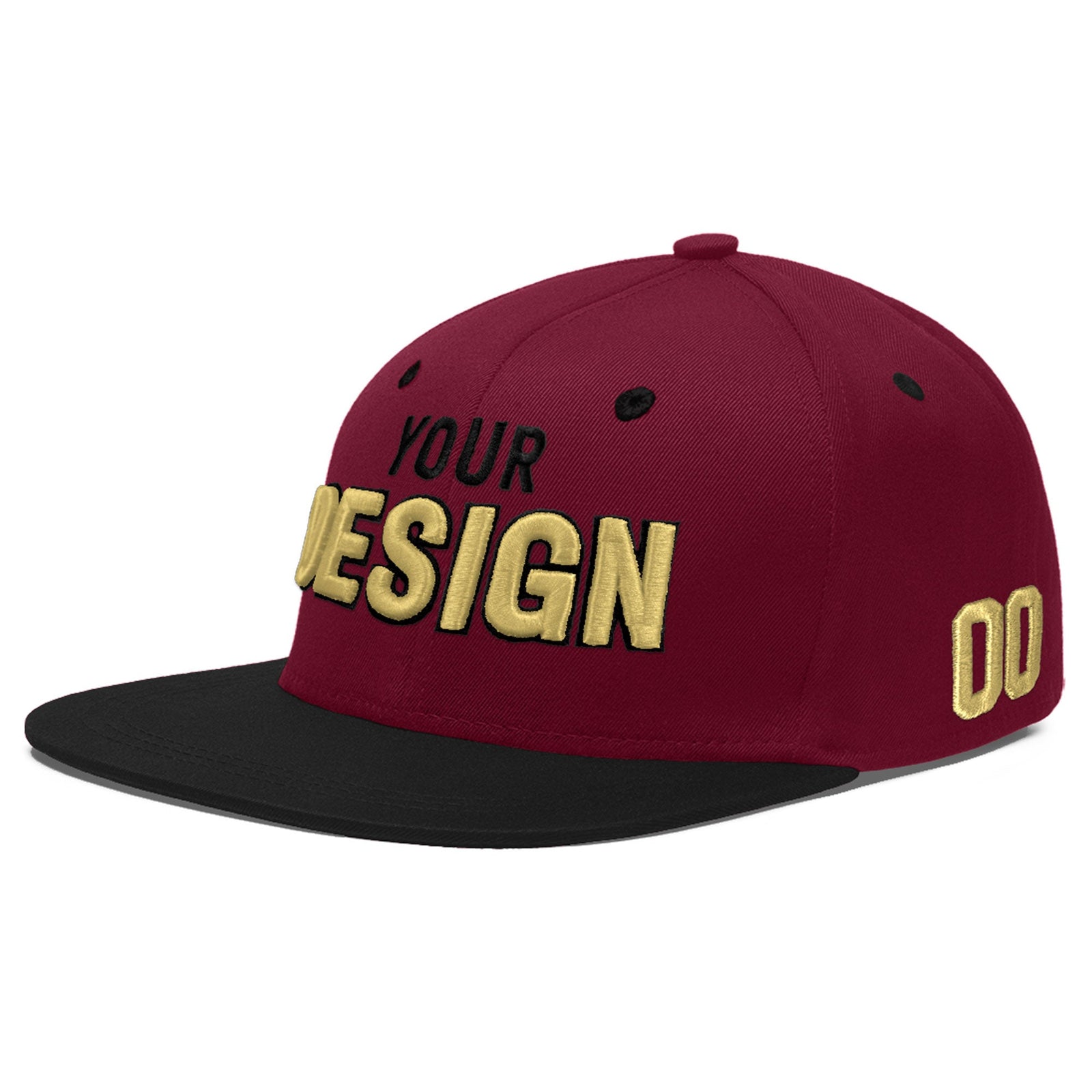 Custom Navy Orange 3D Puff Embroidery Flat Embroidery Casual Sport Baseball Cap