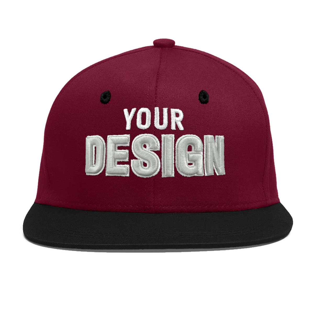 Custom Navy Orange 3D Puff Embroidery Flat Embroidery Casual Sport Baseball Cap