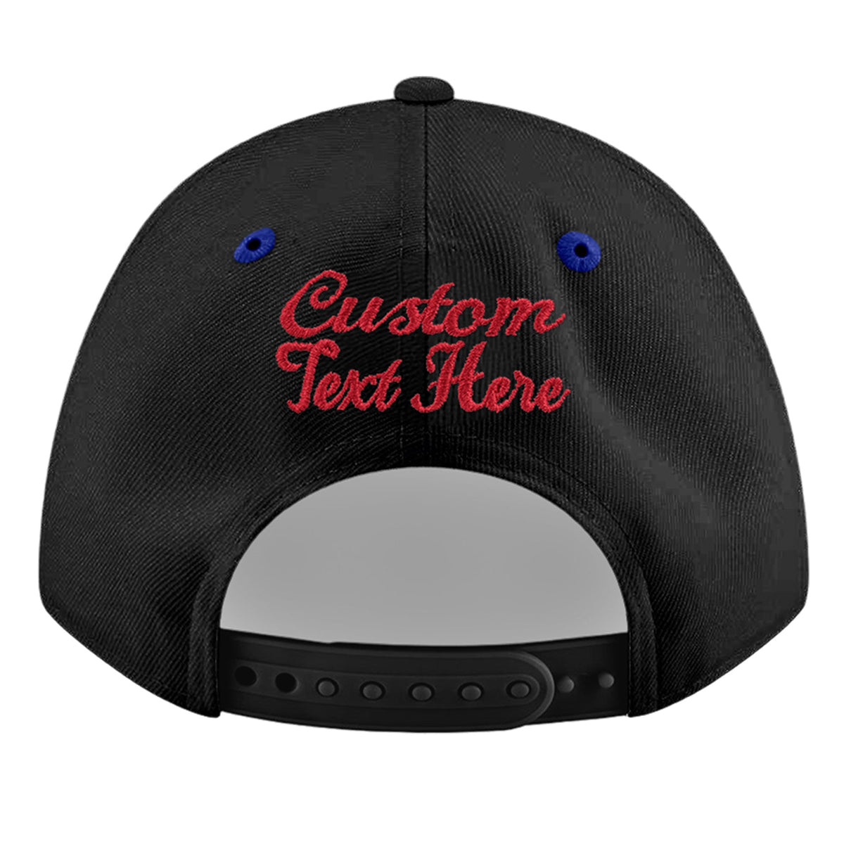 Custom Black Royal Blue 3D Puff Embroidery Flat Embroidery Casual Sport Baseball Cap