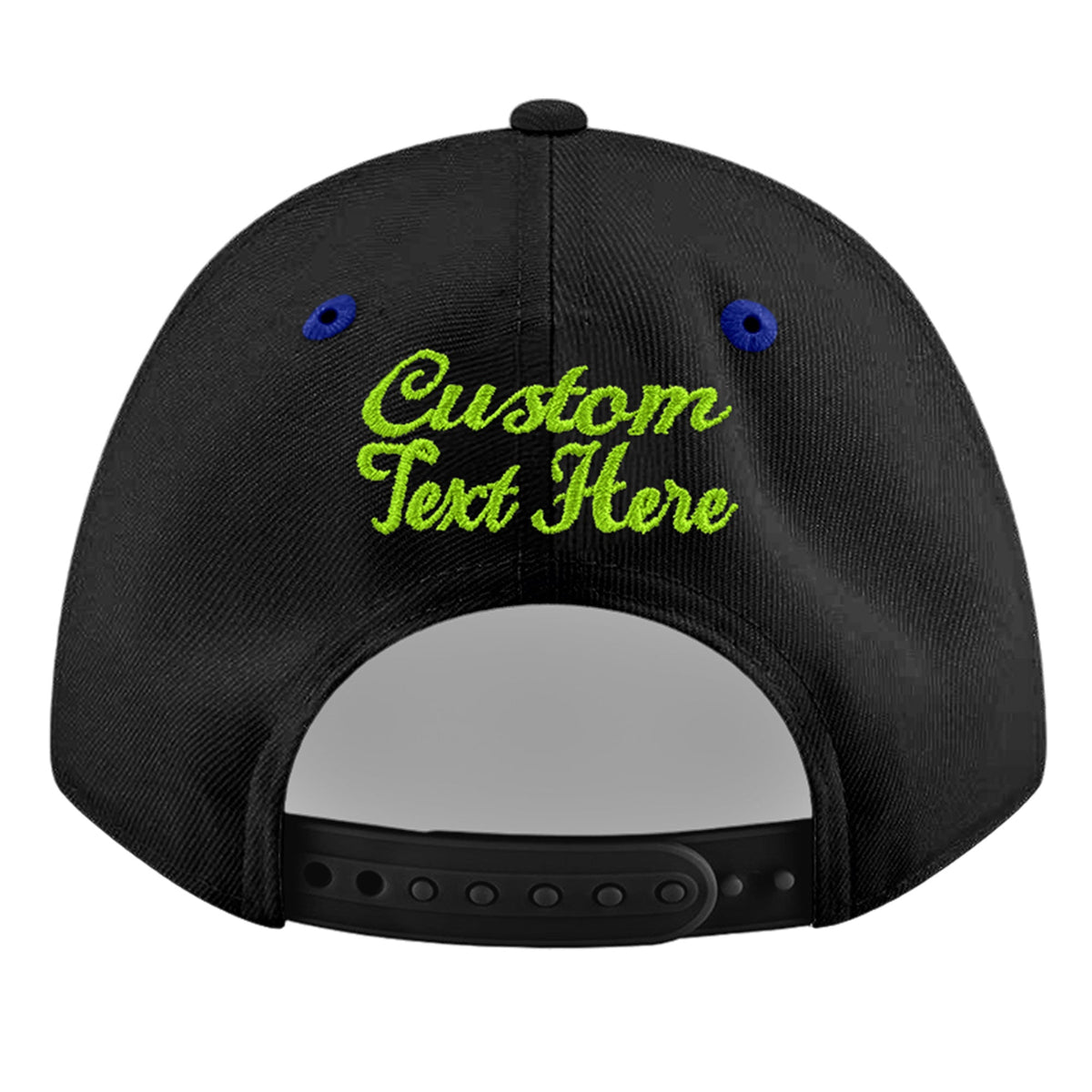 Custom Black Royal Blue 3D Puff Embroidery Flat Embroidery Casual Sport Baseball Cap