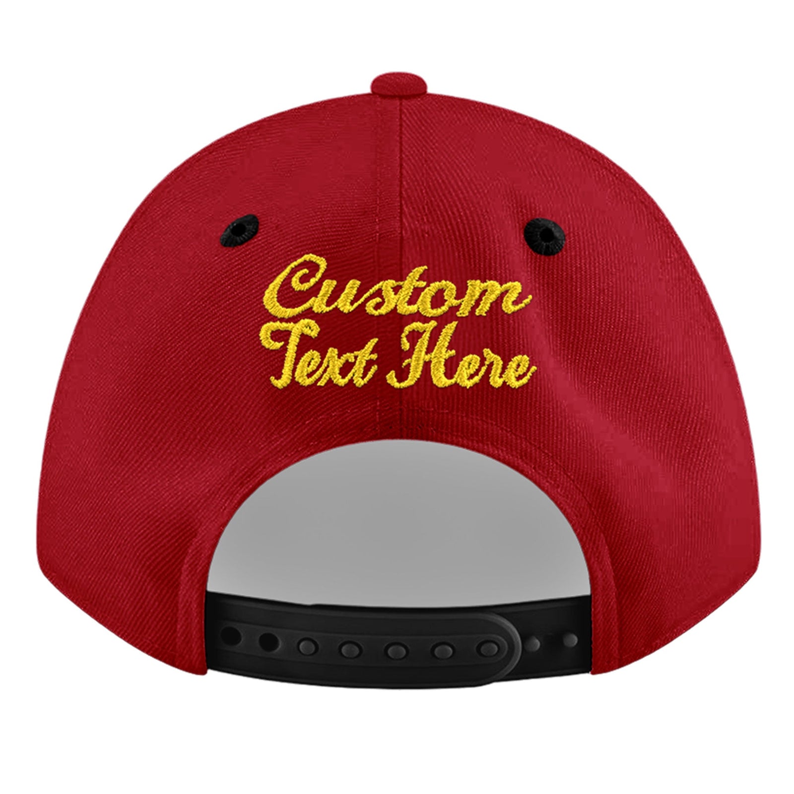 Custom Red Black 3D Puff Embroidery Flat Embroidery Casual Sport Baseball Cap