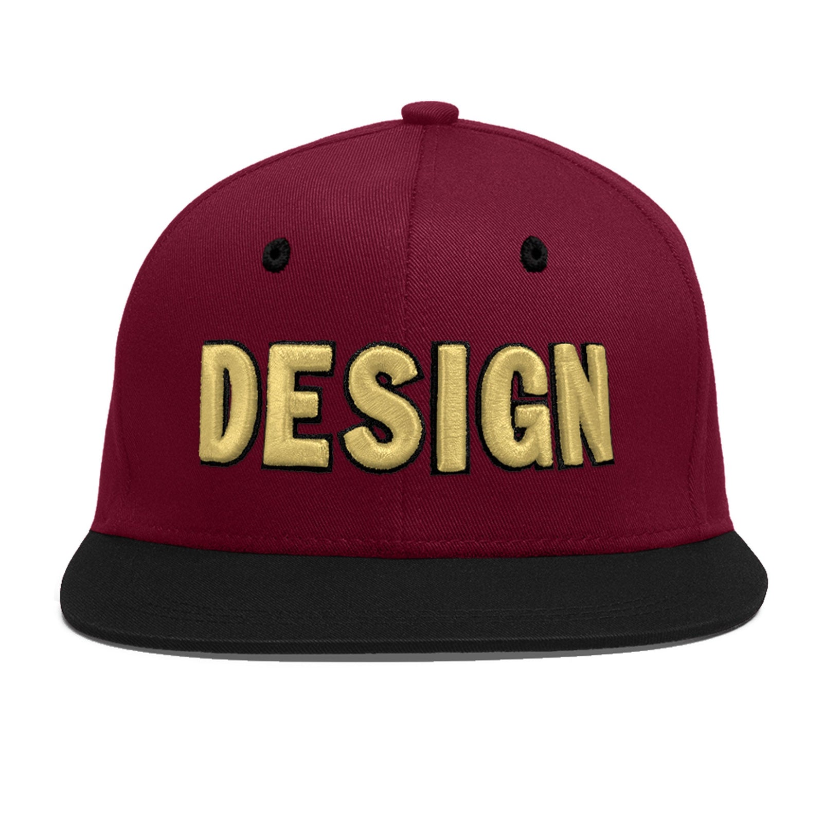 Custom Navy Orange 3D Puff Embroidery Flat Embroidery Casual Sport Baseball Cap