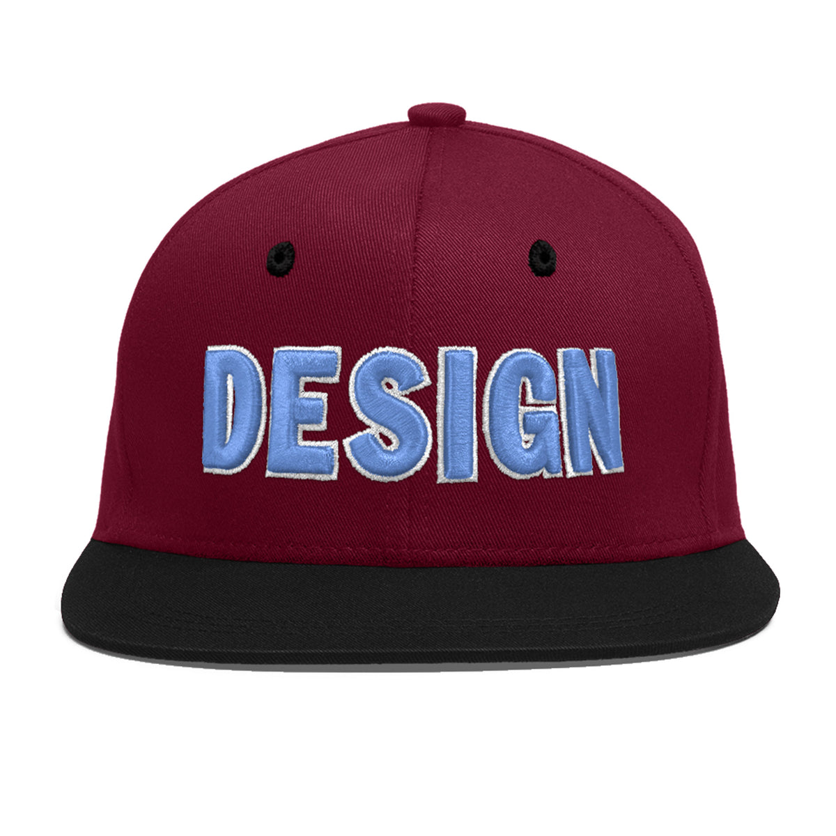 Custom Navy Orange 3D Puff Embroidery Flat Embroidery Casual Sport Baseball Cap