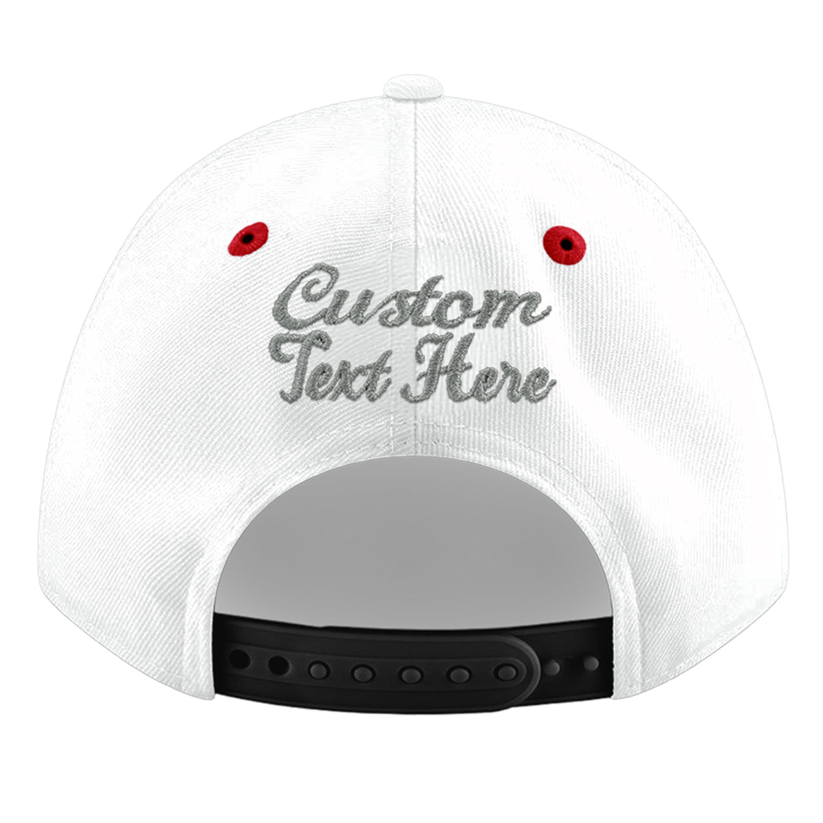 Custom White Red 3D Puff Embroidery Flat Embroidery Casual Sport Hats| KXKSHOP