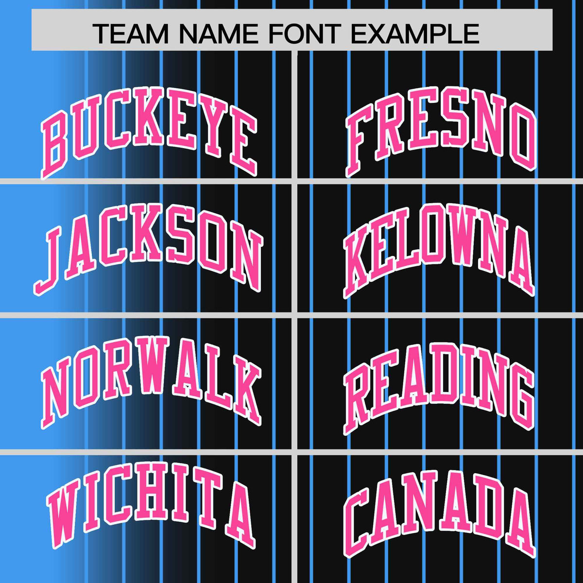 Custom Black Powder Blue Gradient Varsity Full-Snap Pinstripe Letterman Baseball Jacket