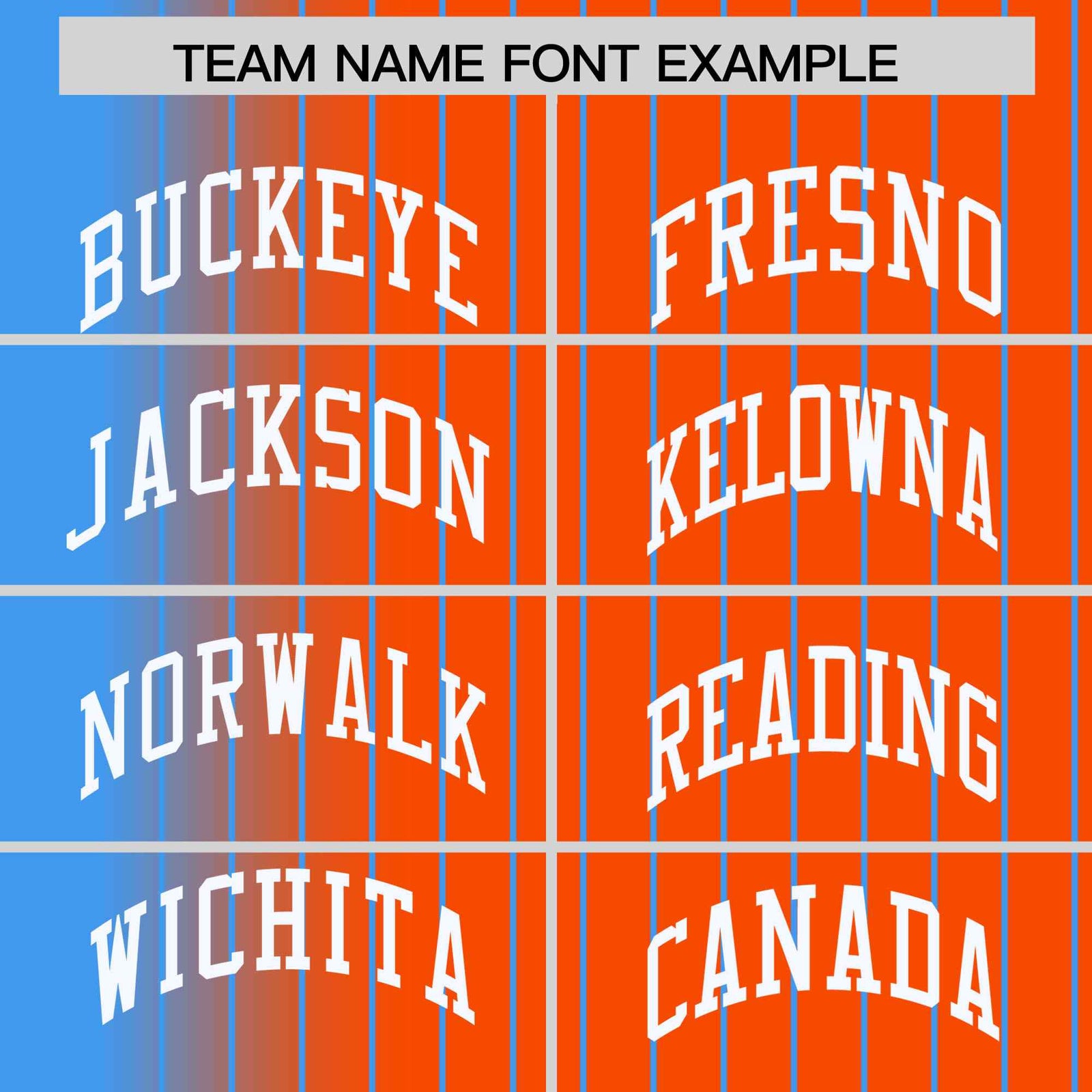 Custom Orange Powder Blue Gradient Varsity Full-Snap Pinstripe Letterman Baseball Jacket