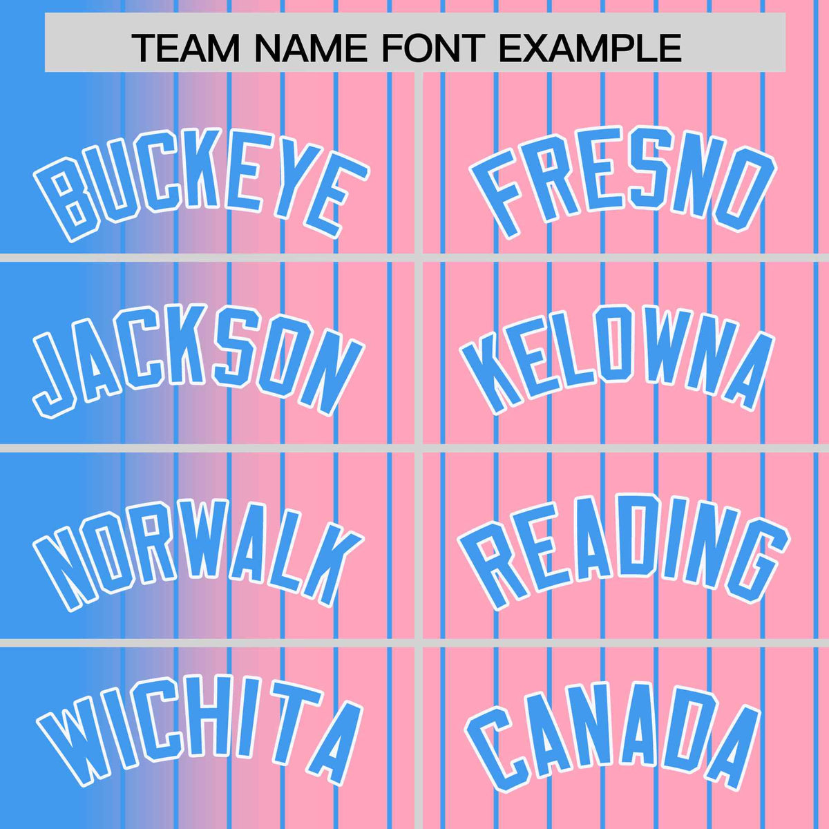 Custom Light Pink Powder Blue Gradient Varsity Full-Snap Pinstripe Letterman Baseball Jacket