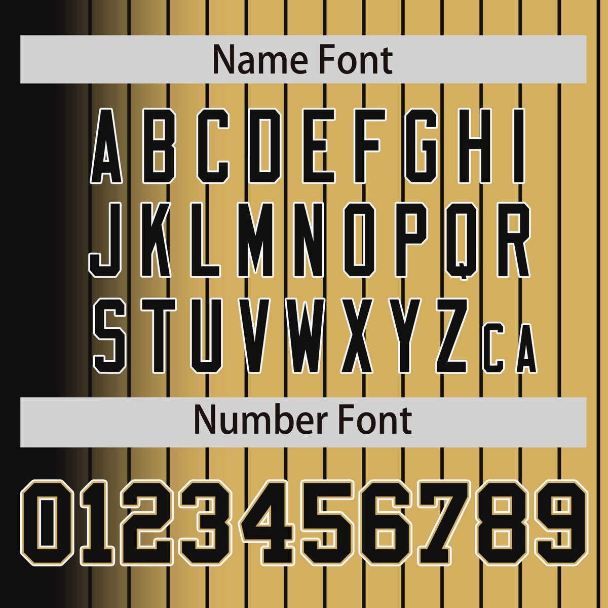 Custom Old Gold Black Gradient Varsity Full-Snap Pinstripe Letterman Baseball Jacket