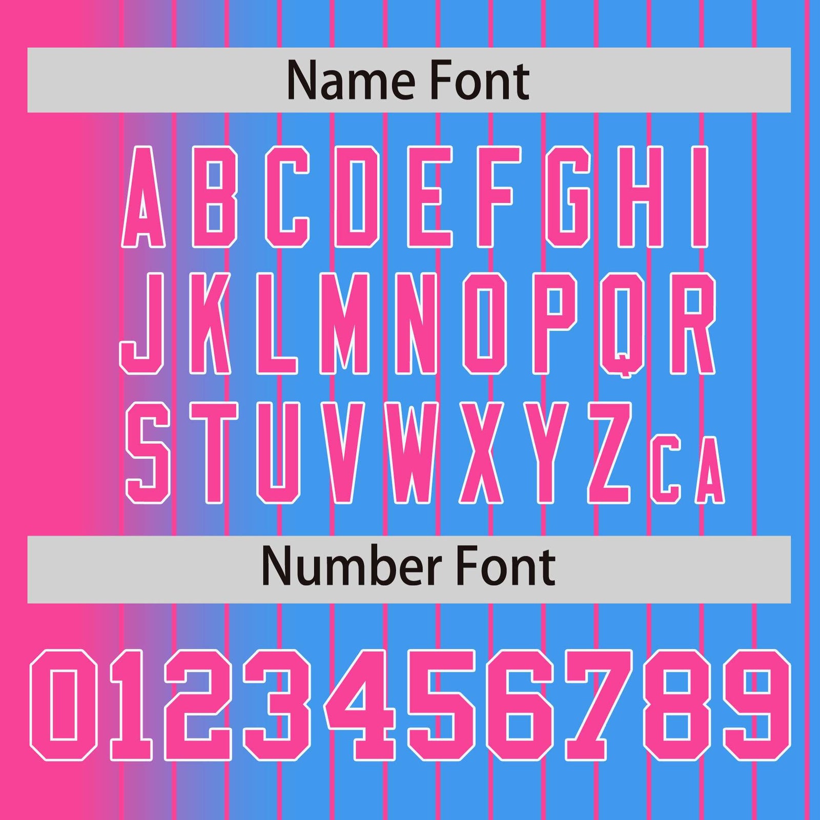 Custom Powder Blue Pink Gradient Varsity Full-Snap Pinstripe Letterman Baseball Jacket