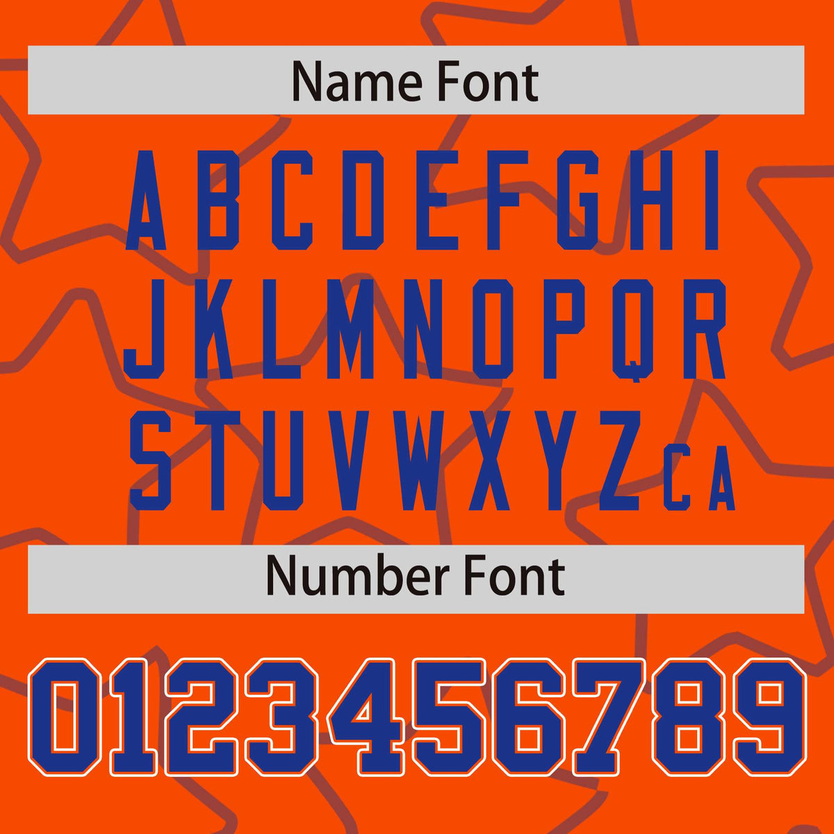 Custom Orange Royal Varsity Full-Snap Star Pattern Letterman Baseball Jacket