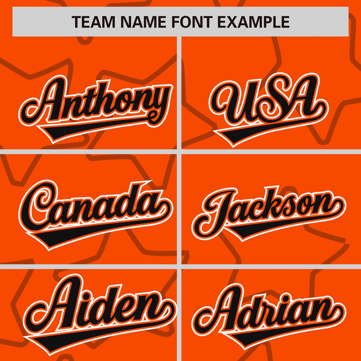 Custom Orange Black Varsity Full-Snap Star Pattern Letterman Baseball Jacket