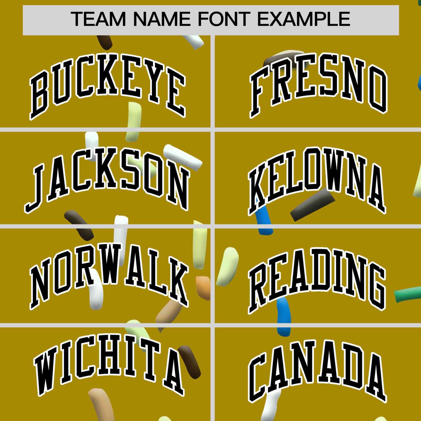 Custom Old Gold Ice Cream Cone Graffiti Pattern Full-Snap Varsity Letterman Jackets