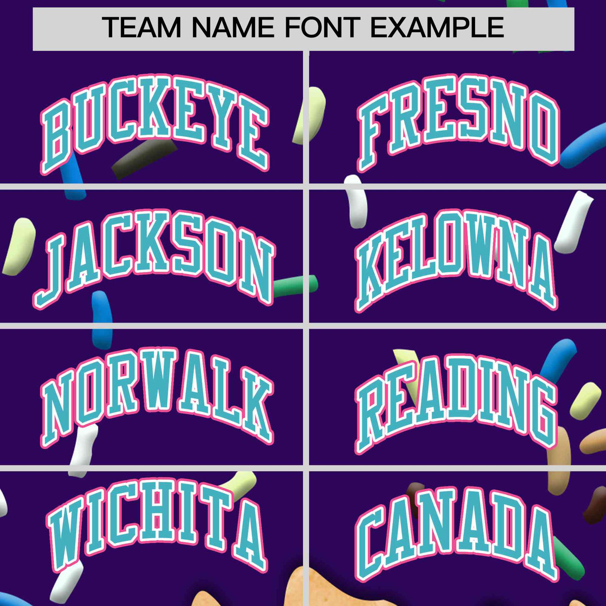 Custom Purple Ice Cream Cone Graffiti Pattern Full-Snap Varsity Letterman Jackets