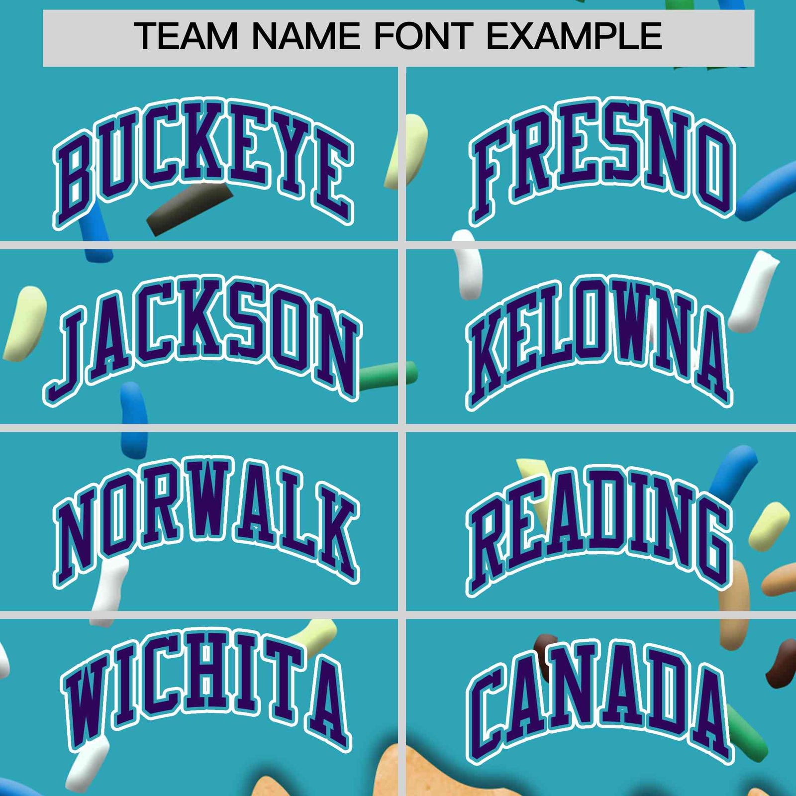 Custom Sky Blue Ice Cream Cone Graffiti Pattern Full-Snap Varsity Letterman Jackets