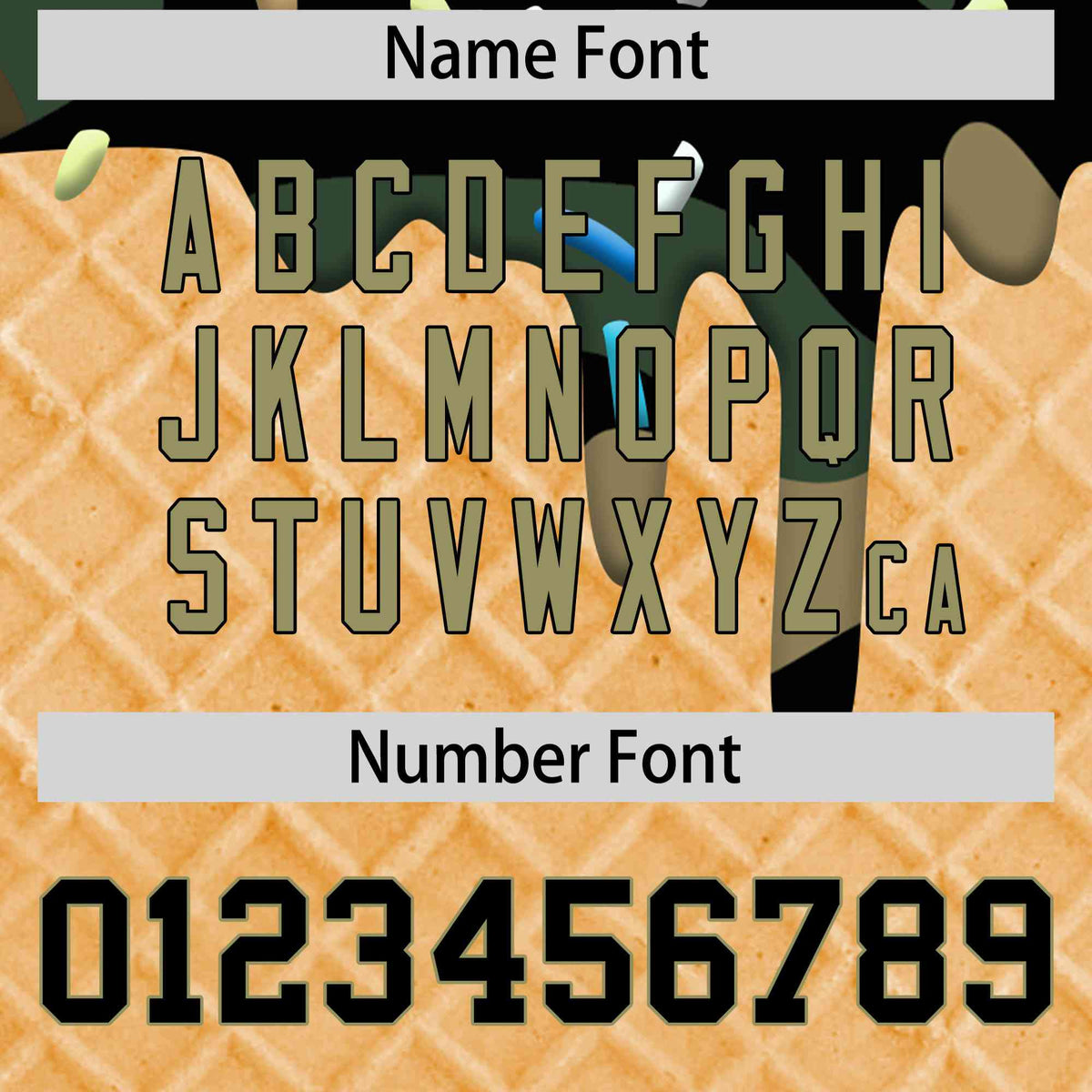 Custom Camo Ice Cream Cone Graffiti Pattern Full-Snap Varsity Letterman Jackets