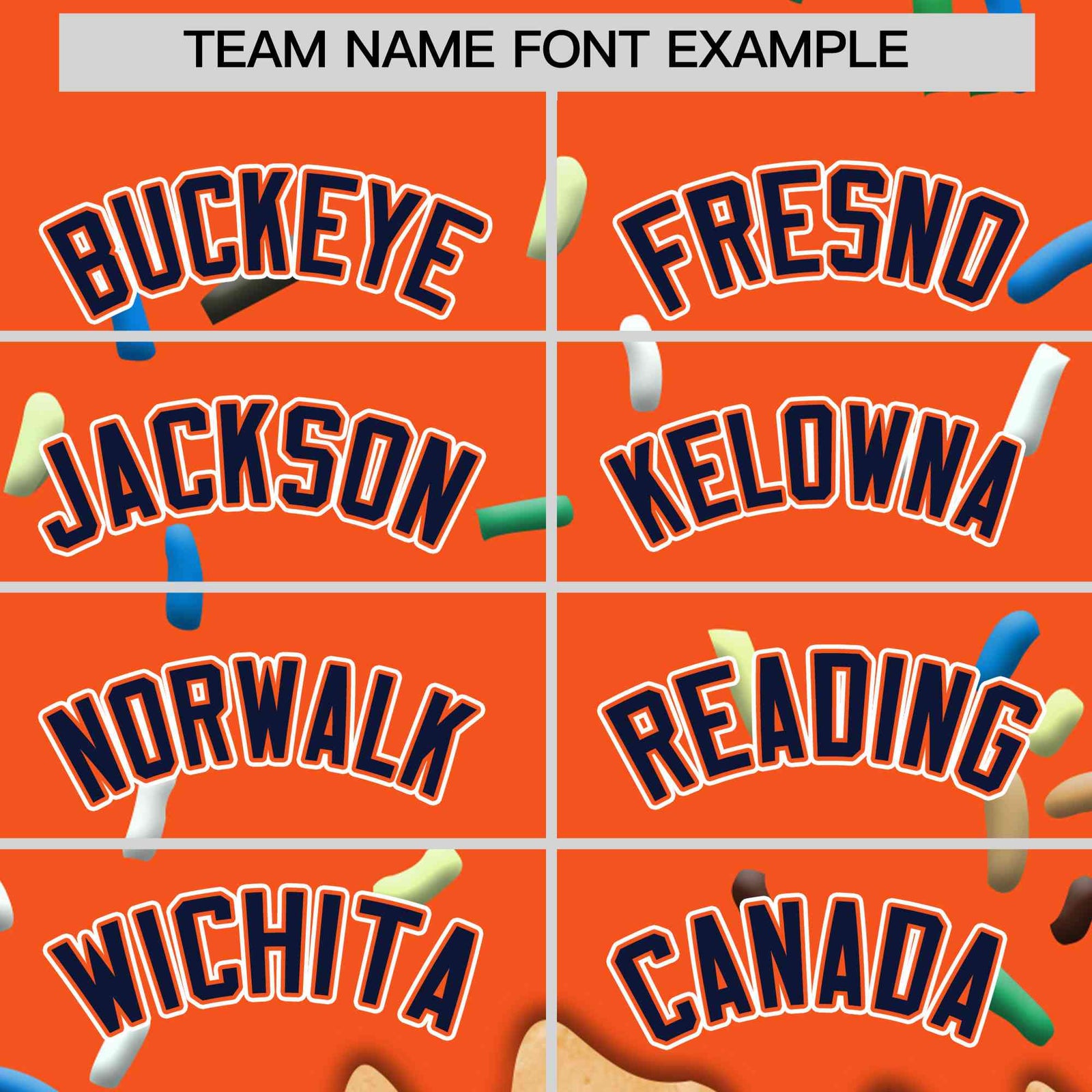 Custom Orange Ice Cream Cone Graffiti Pattern Full-Snap Varsity Letterman Jackets