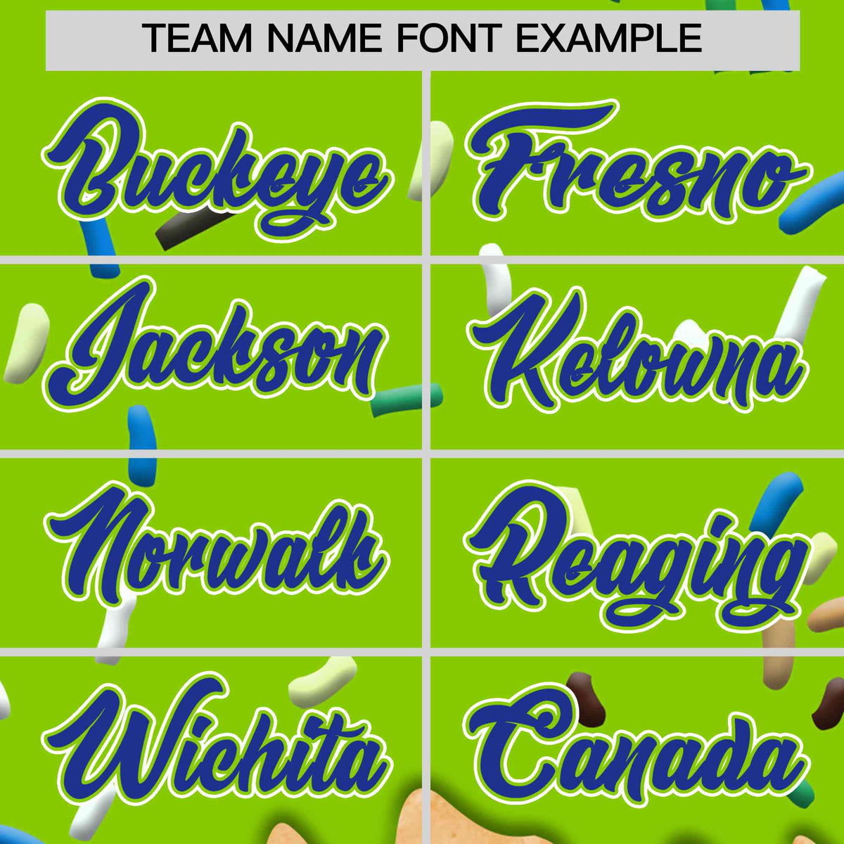 Custom Neon Green Ice Cream Cone Graffiti Pattern Full-Snap Varsity Letterman Jackets