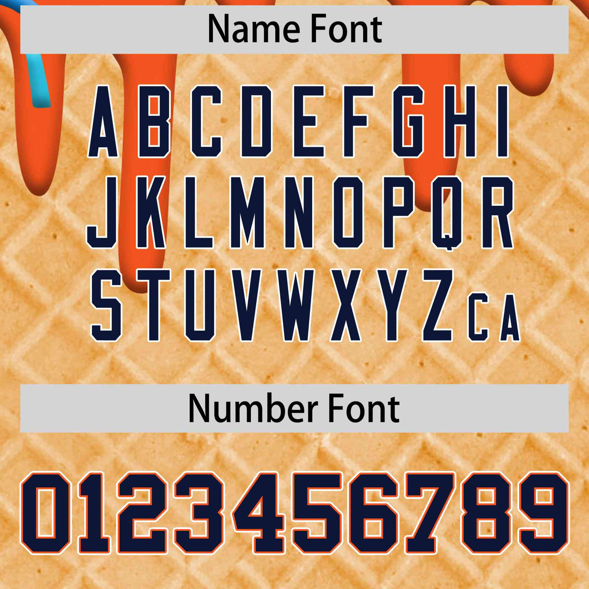 Custom Orange Ice Cream Cone Graffiti Pattern Full-Snap Varsity Letterman Jackets