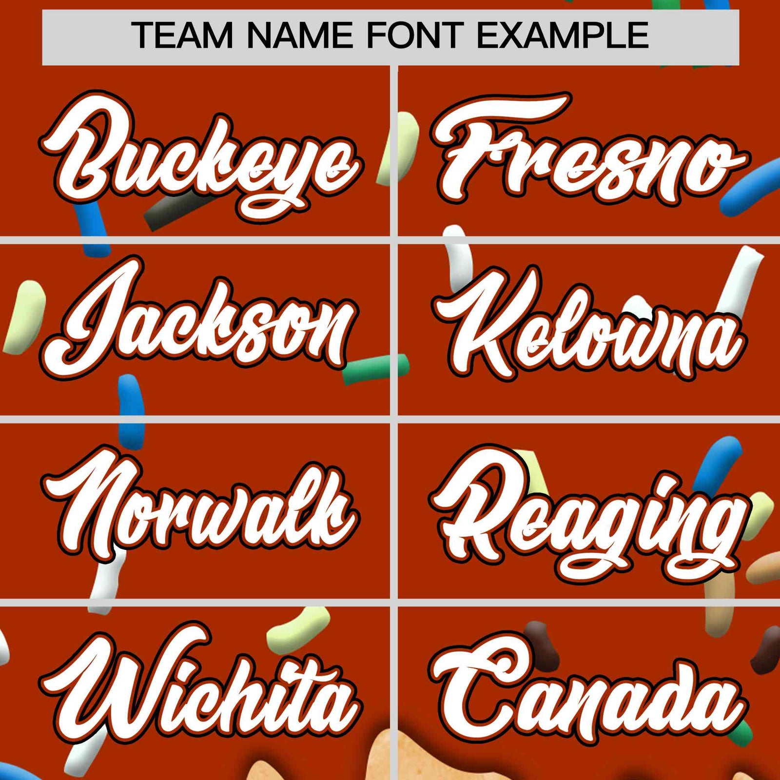 Custom Dark Orange Ice Cream Cone Graffiti Pattern Full-Snap Varsity Letterman Jackets