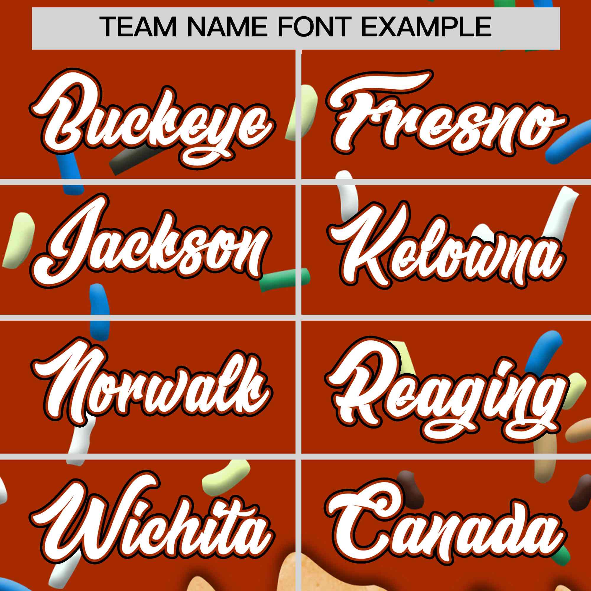 Custom Dark Orange Ice Cream Cone Graffiti Pattern Full-Snap Varsity Letterman Jackets