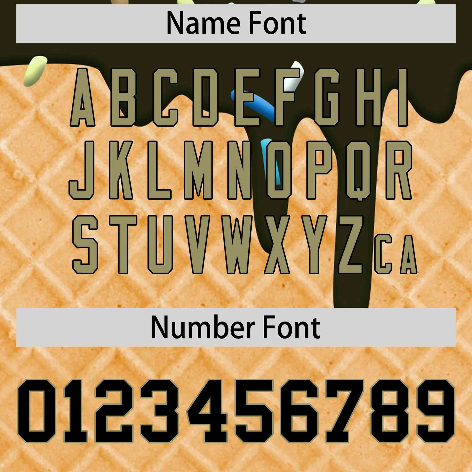 Custom Olive Ice Cream Cone Graffiti Pattern Full-Snap Varsity Letterman Jackets