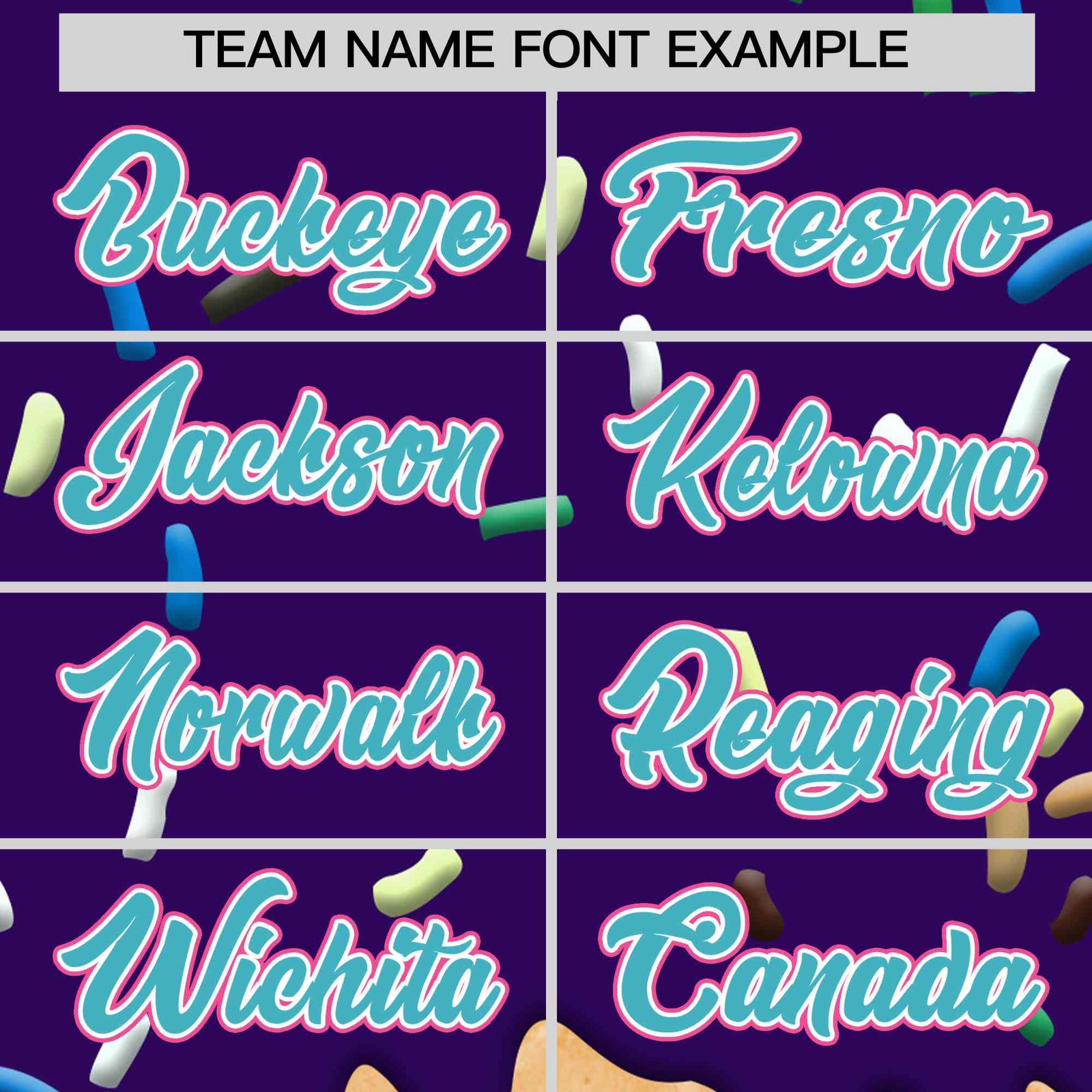 Custom Purple Ice Cream Cone Graffiti Pattern Full-Snap Varsity Letterman Jackets