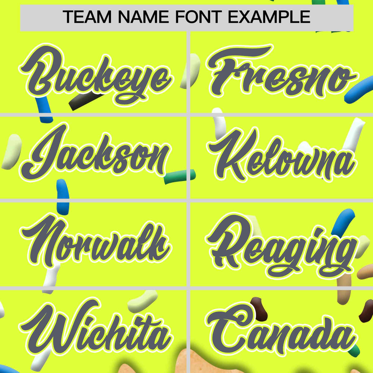 Custom Fluorescent Green Ice Cream Cone Graffiti Pattern Full-Snap Varsity Letterman Jackets