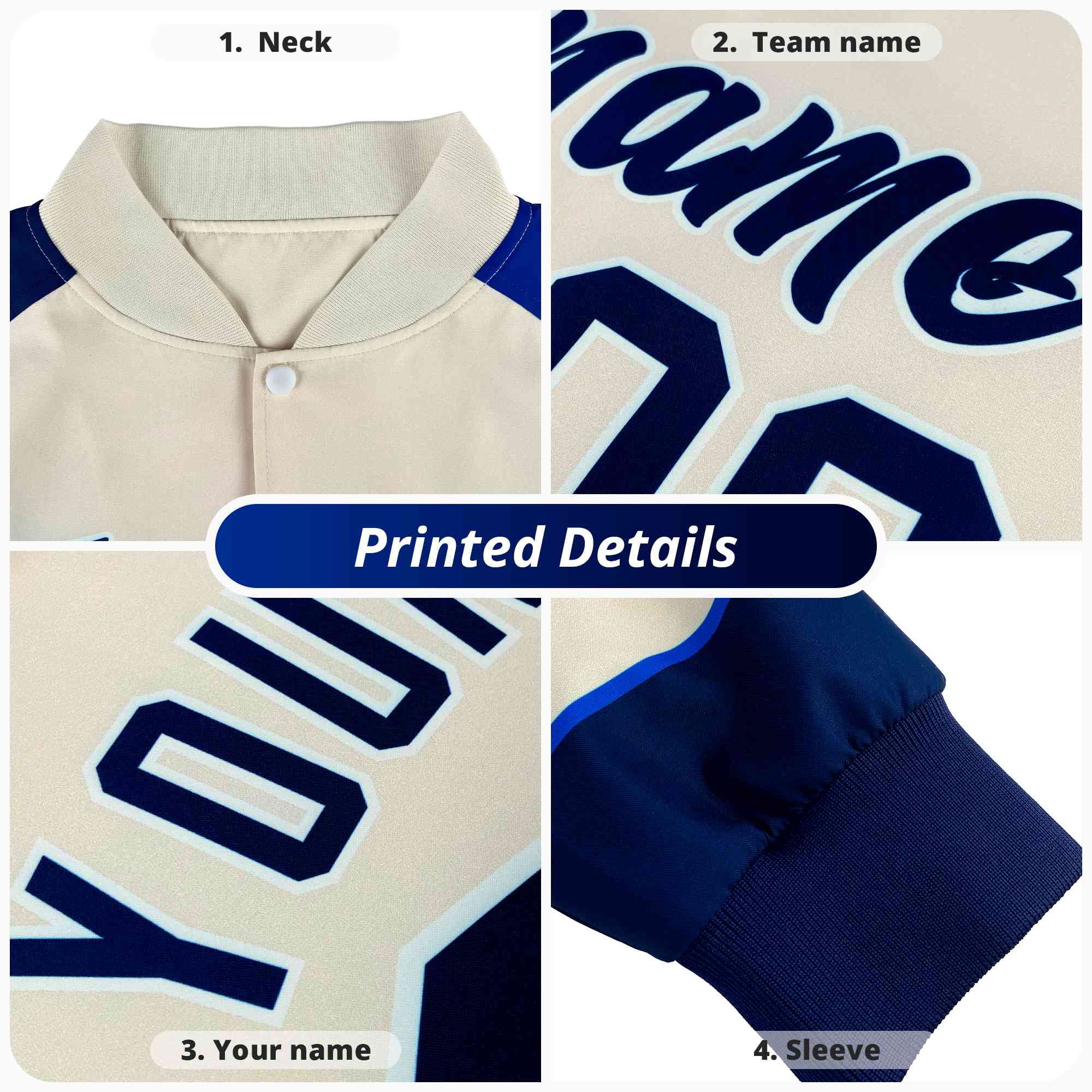 Custom Powder Blue Ice Cream Cone Graffiti Pattern Full-Snap Varsity Letterman Jackets