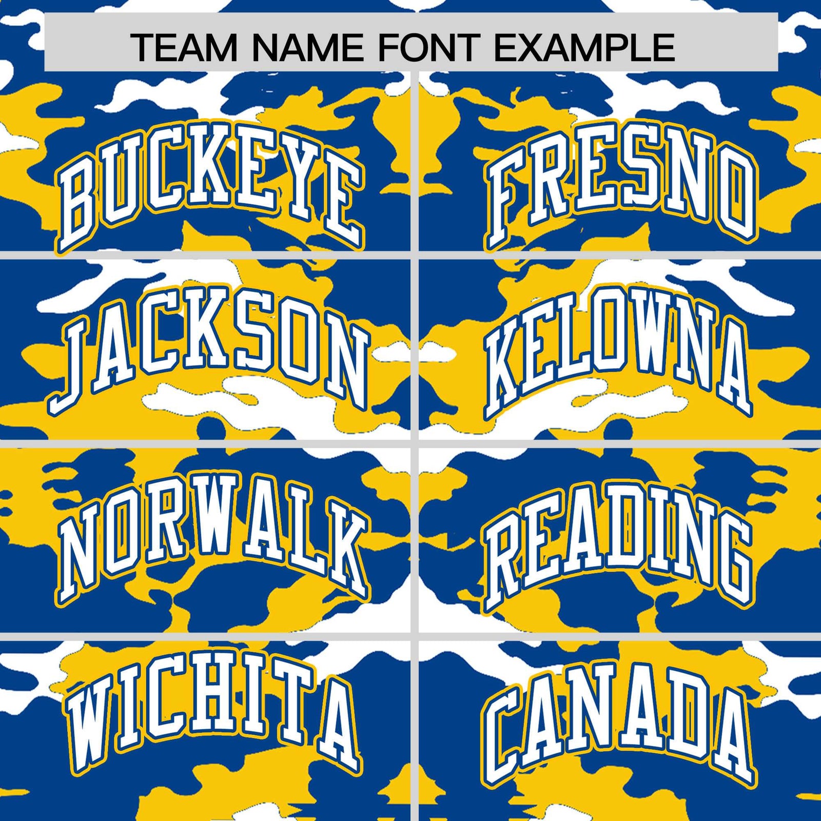 Custom Royal Gold-White Varsity Full-Snap Camo Letterman Jacket