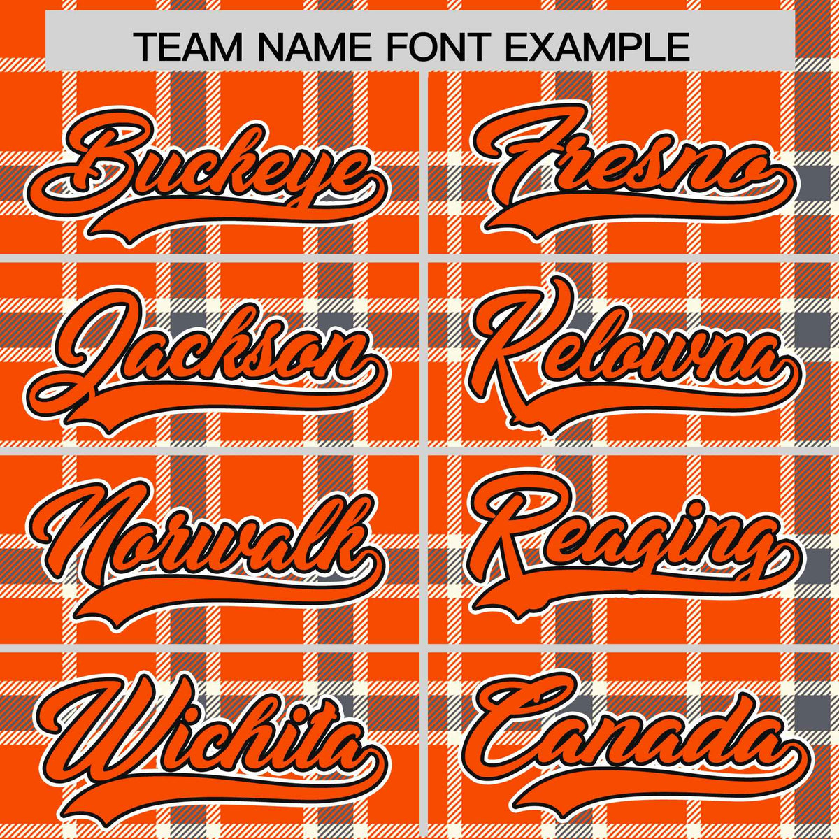 Custom Orange Varsity Full-Snap Plaid Pattern Letterman Baseball Jacket