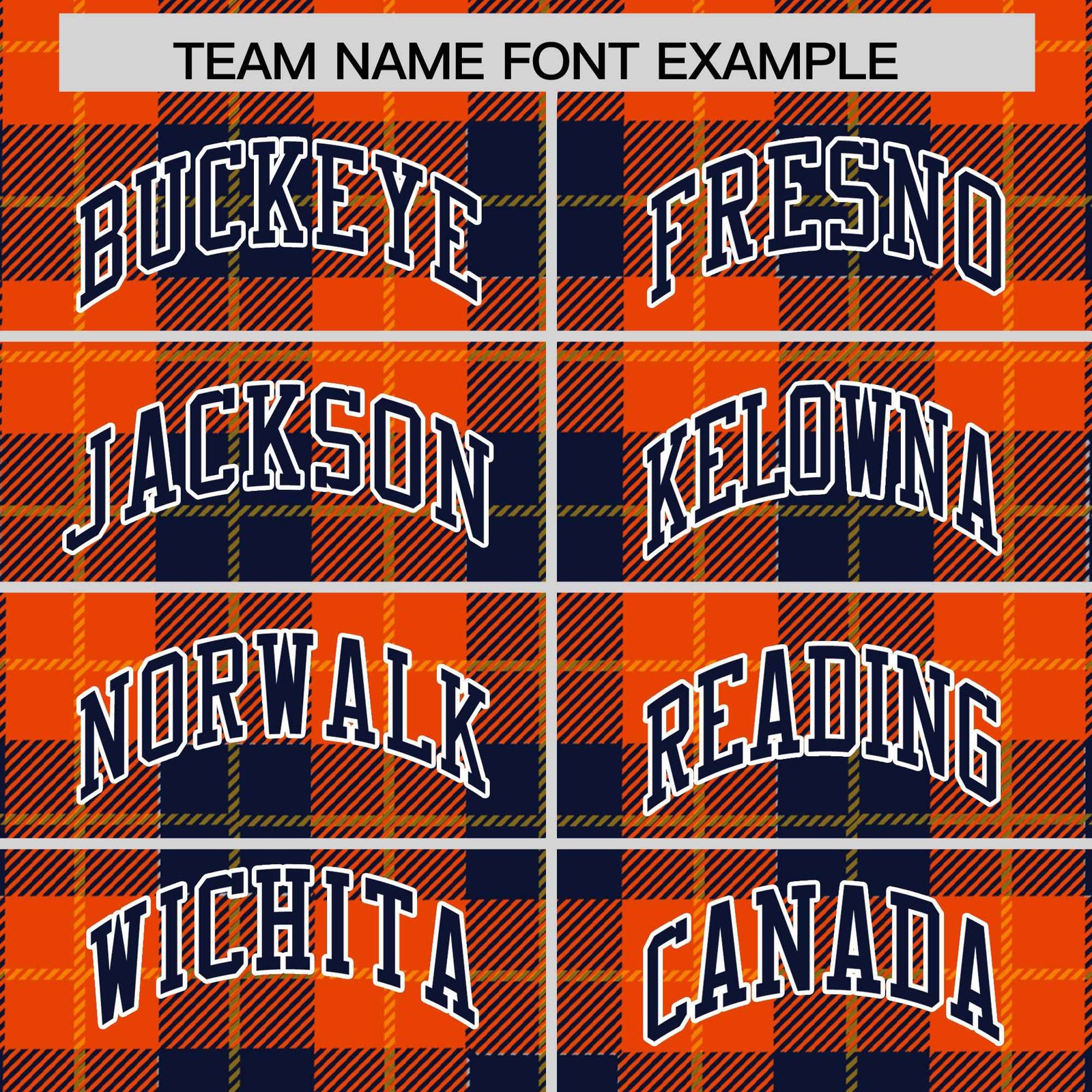 Custom Orange Navy-Gold Varsity Full-Snap Plaid Pattern Letterman Baseball Jacket