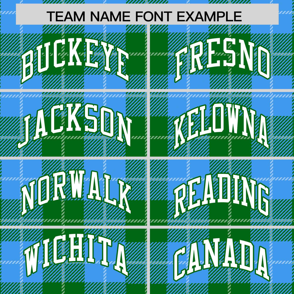 Custom Powder Blue Green-White Varsity Full-Snap Plaid Pattern Letterman Baseball Jacket