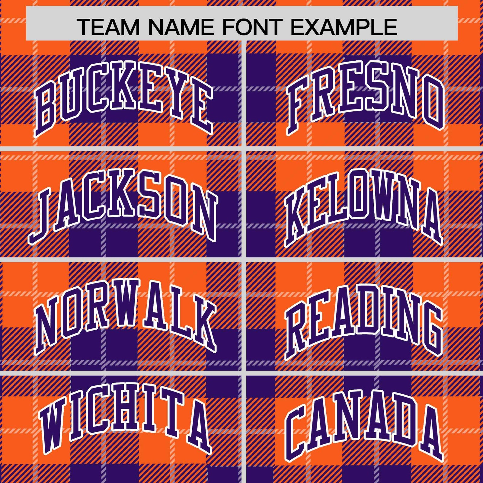 Custom Purple Orange-White Varsity Full-Snap Plaid Pattern Letterman Baseball Jacket