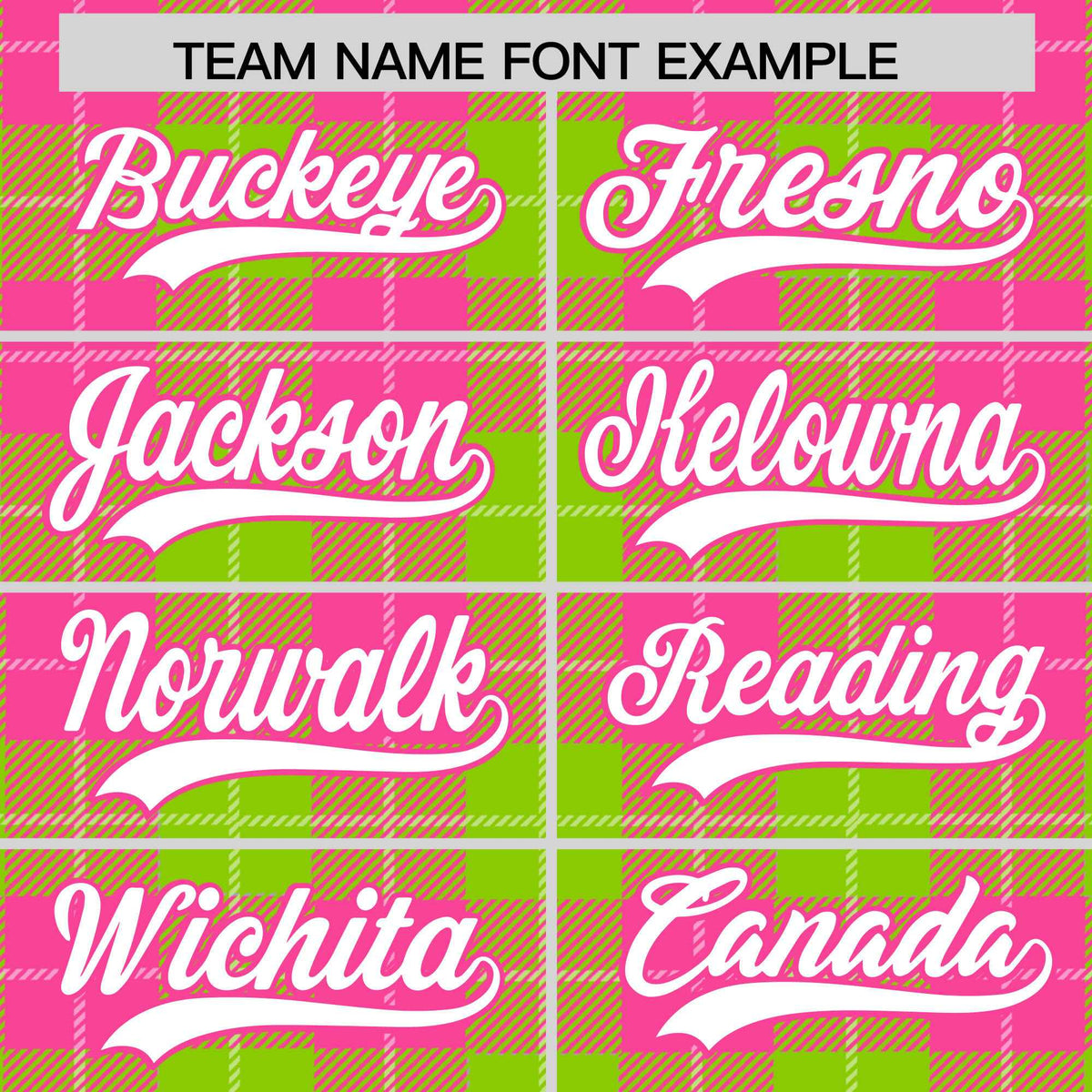 Custom Neon Green Pink-White Varsity Full-Snap Plaid Pattern Letterman Baseball Jacket