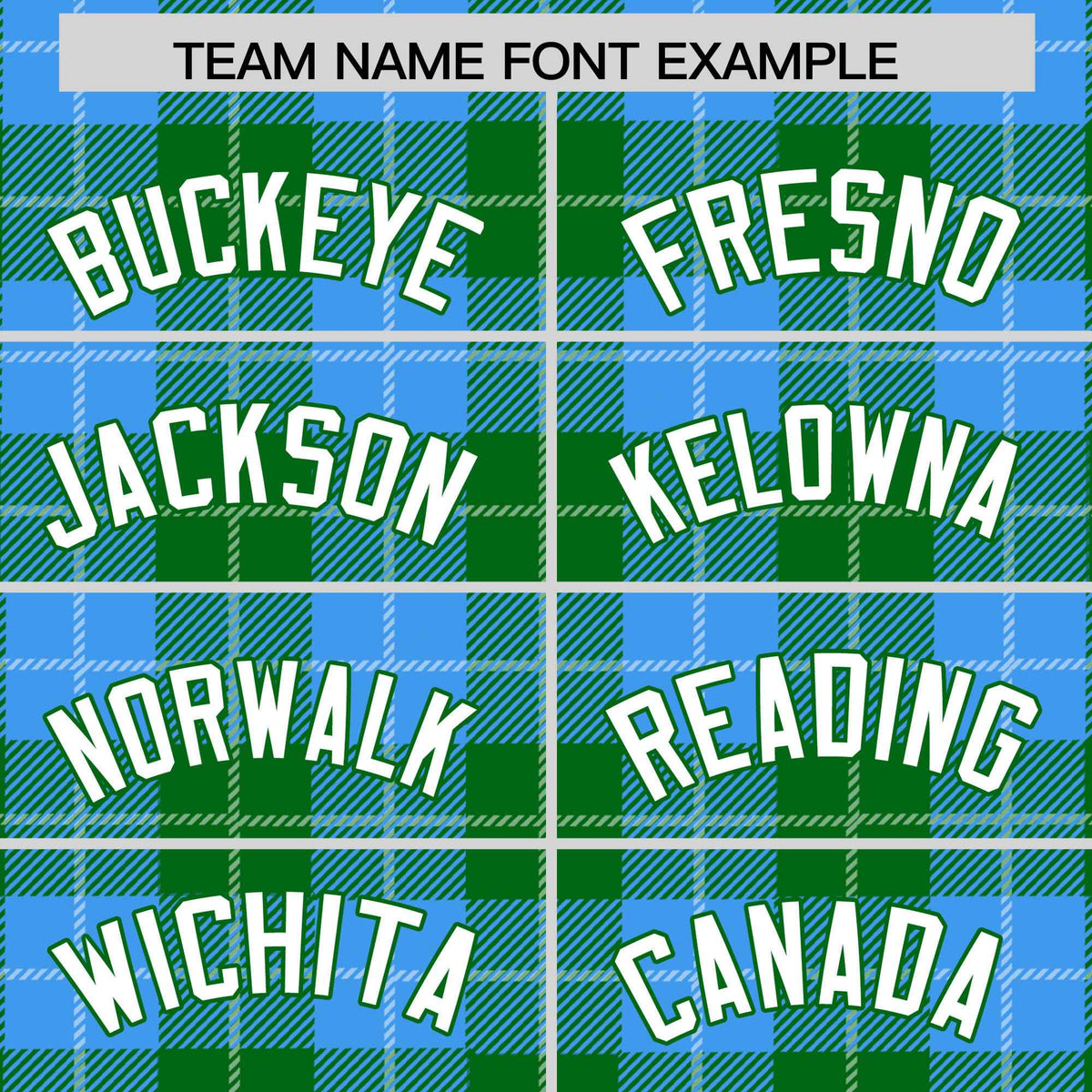 Custom Powder Blue Green-White Varsity Full-Snap Plaid Pattern Letterman Baseball Jacket