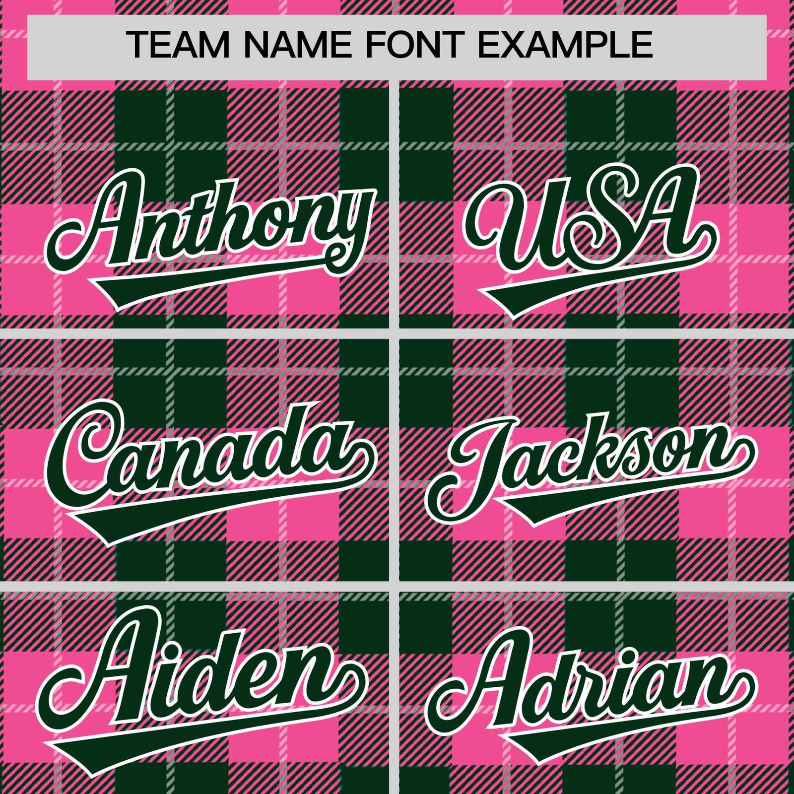 Custom Pink Green-White Varsity Full-Snap Plaid Pattern Letterman Baseball Jacket