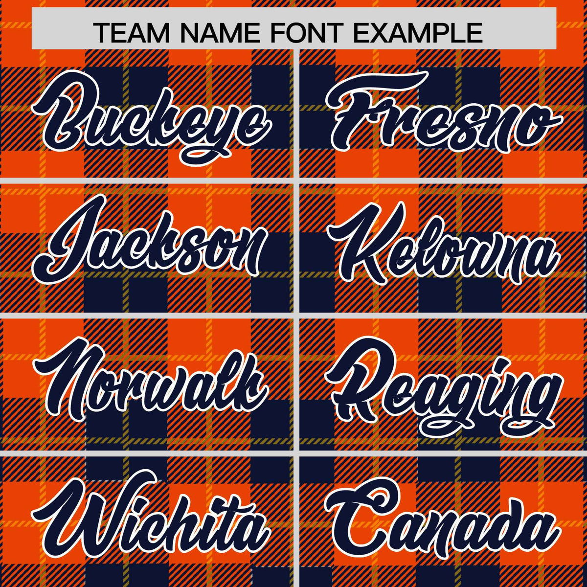 Custom Orange Navy-Gold Varsity Full-Snap Plaid Pattern Letterman Baseball Jacket