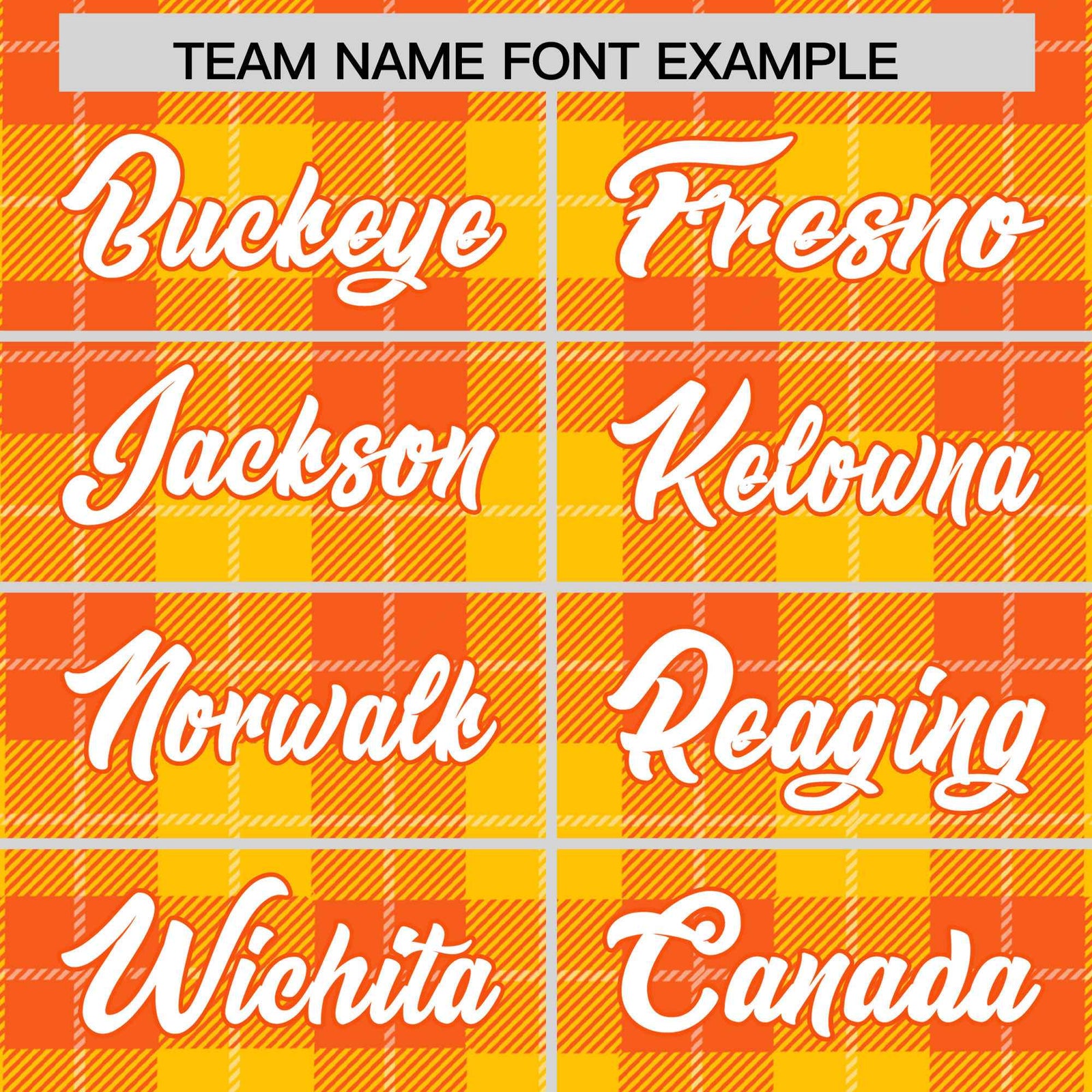 Custom Gold Orange-White Varsity Full-Snap Plaid Pattern Letterman Baseball Jacket