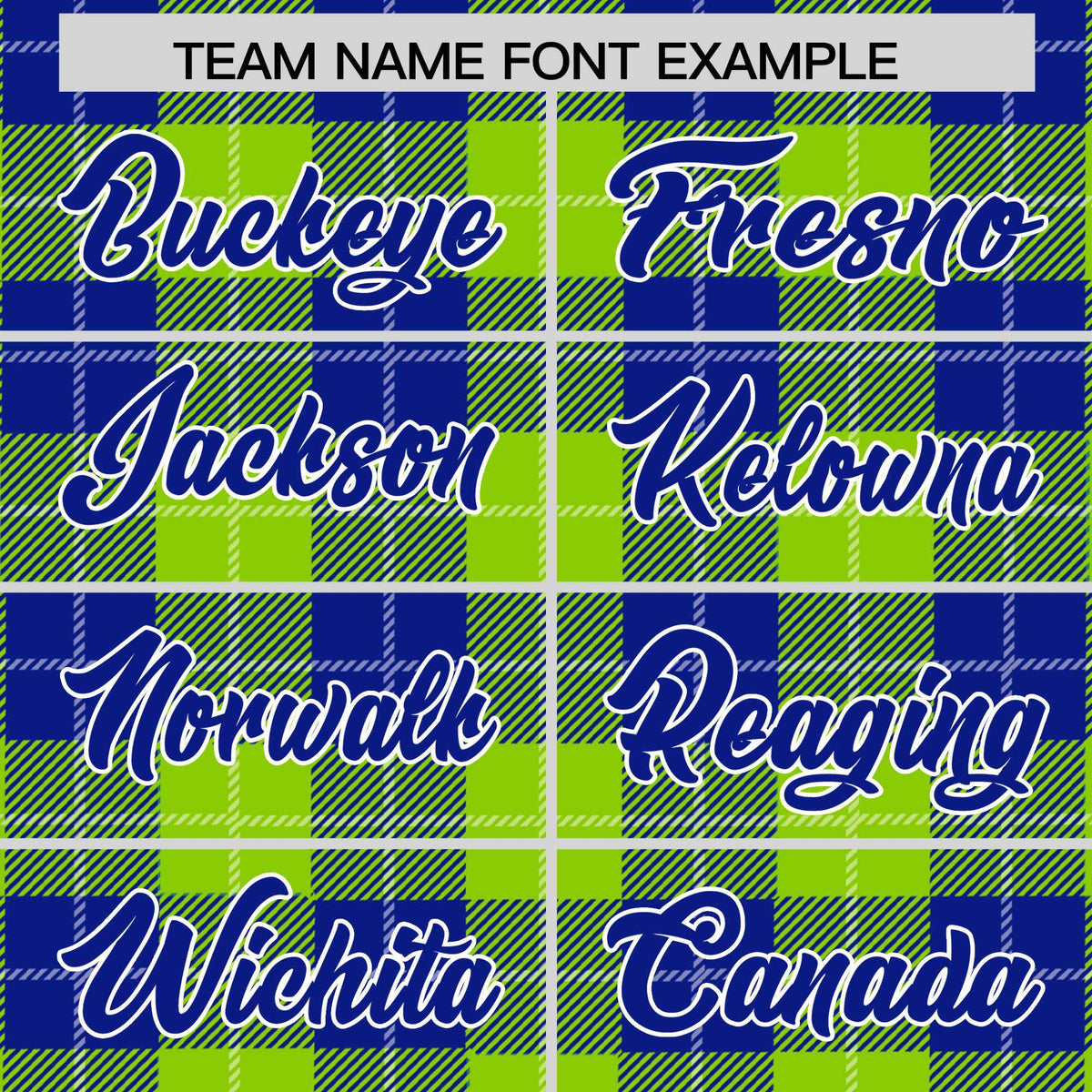 Custom Royal Neon Green-White Varsity Full-Snap Plaid Pattern Letterman Baseball Jacket