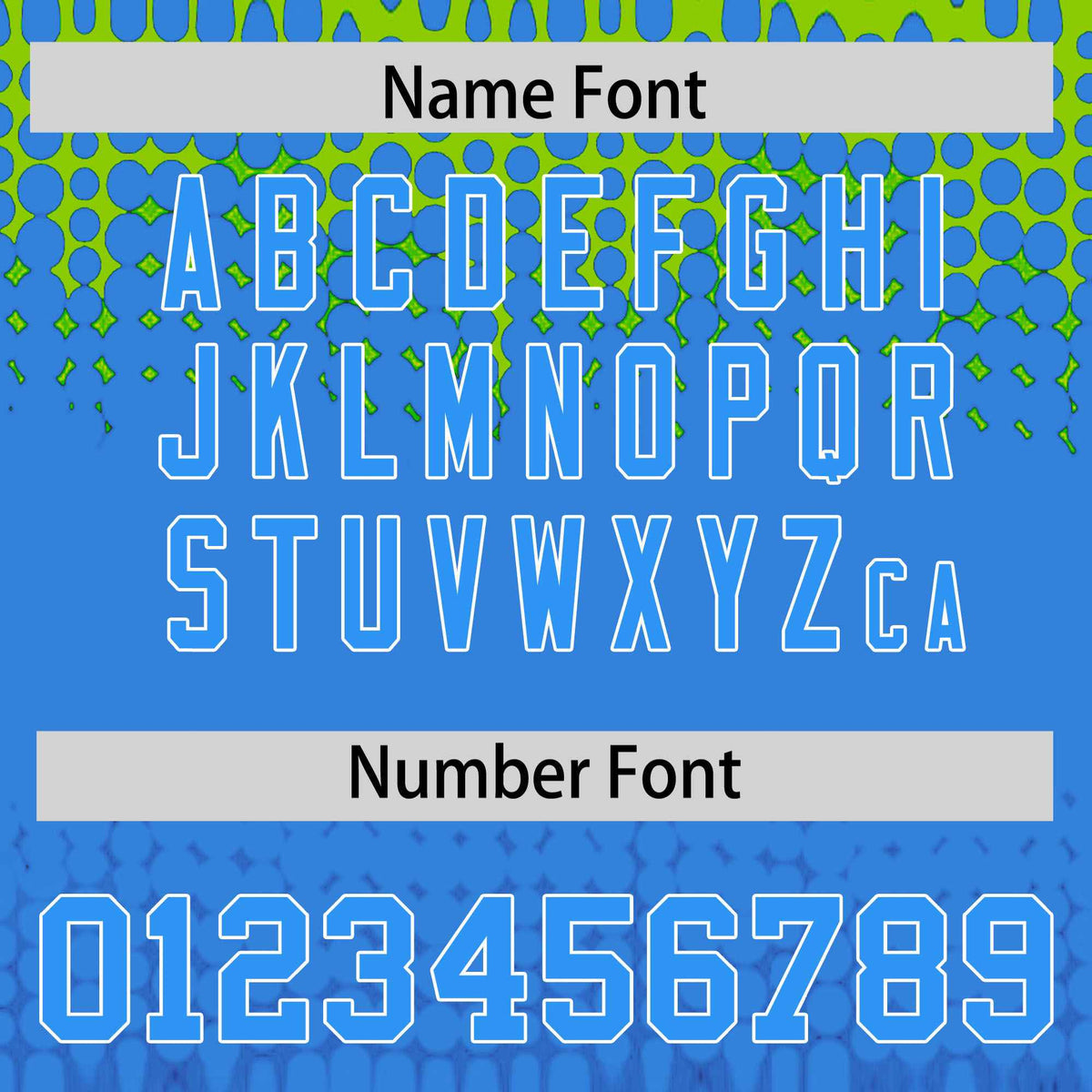 Custom Neon Green Powder Blue Gradient Varsity Full-Snap Polka Dot Pattern Letterman Baseball Jacket